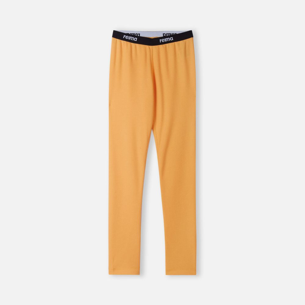 Reima Lani Thermal Base Layer Set for Kids - Amber Yellow Winter Underwear | Warm Fleece-Lined Thermal Top & Bottom for Cold Weather, Snow Play & Outdoor Activities