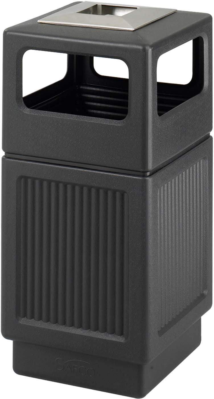 38 Gallon Recessed Panel Trash Can - Indoor/Outdoor Ash Urn for Patio, Garden & Home Waste Disposal [9477]