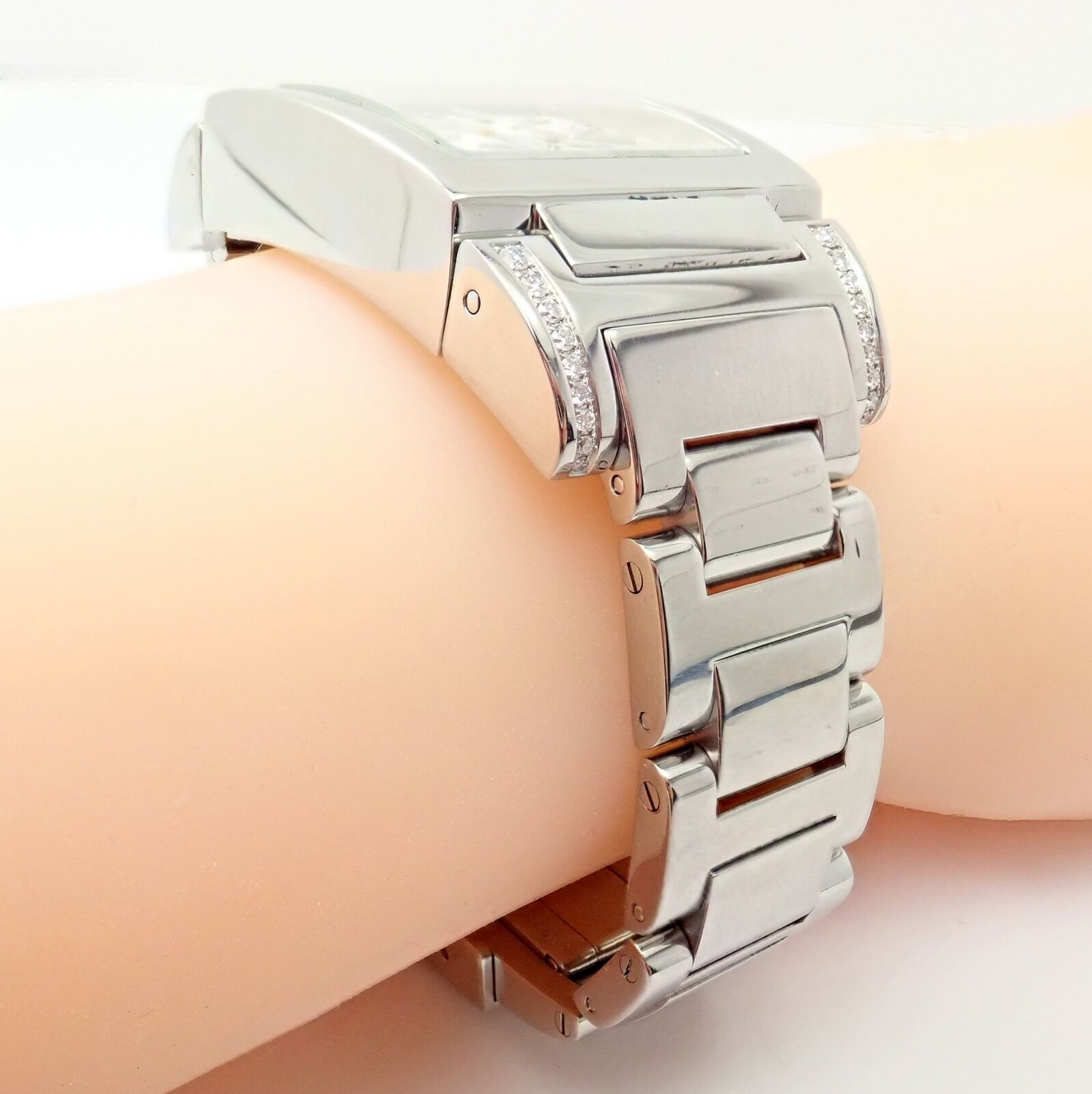 Luxury De Grisogono Stainless Steel Diamond Ladies Dual Time Watch - Elegant Women's Fashion Timepiece for Business & Travel
