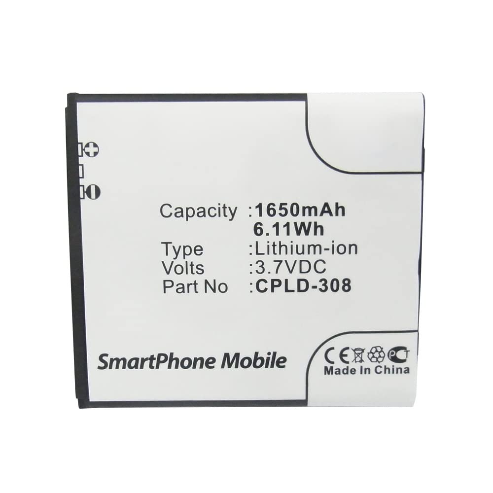 Synergy Digital Coolpad CPLD-308 Battery - 1650mAh Li-ion for Extended Use