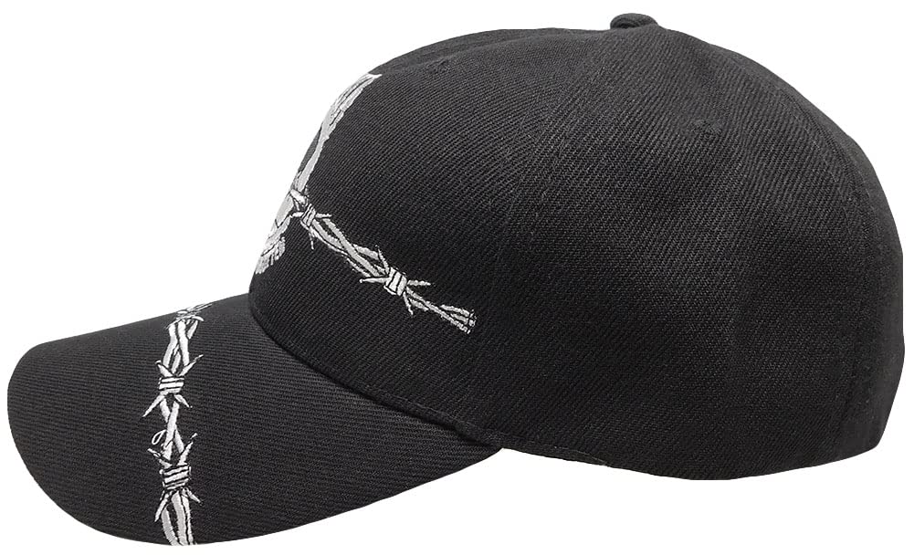 USA POW MIA Embroidered Barbed Wire Mesh Baseball Cap - Adjustable Military Style Hat for Veterans, Outdoor & Casual Wear