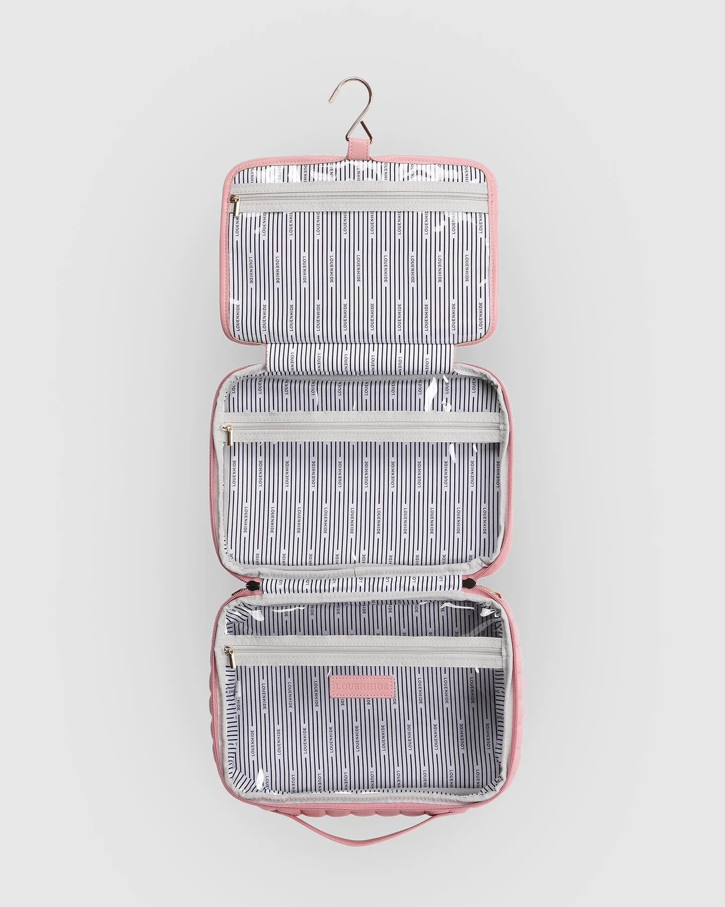 Louenhide Pale Pink Maggie Cosmetic Case - Travel Makeup Bag for Women, Perfect for Organizing Beauty Essentials On-the-Go