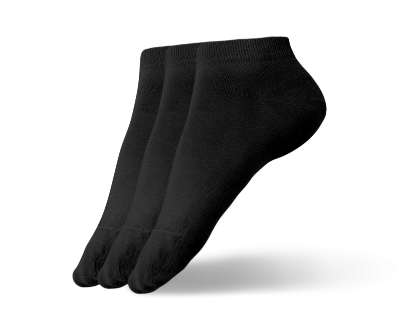 Barefoot Socks for Women & Men - Low Cut Essential Non-Slip Socks 3 Pack (Black) - Perfect for Yoga, Pilates, and Home Wear