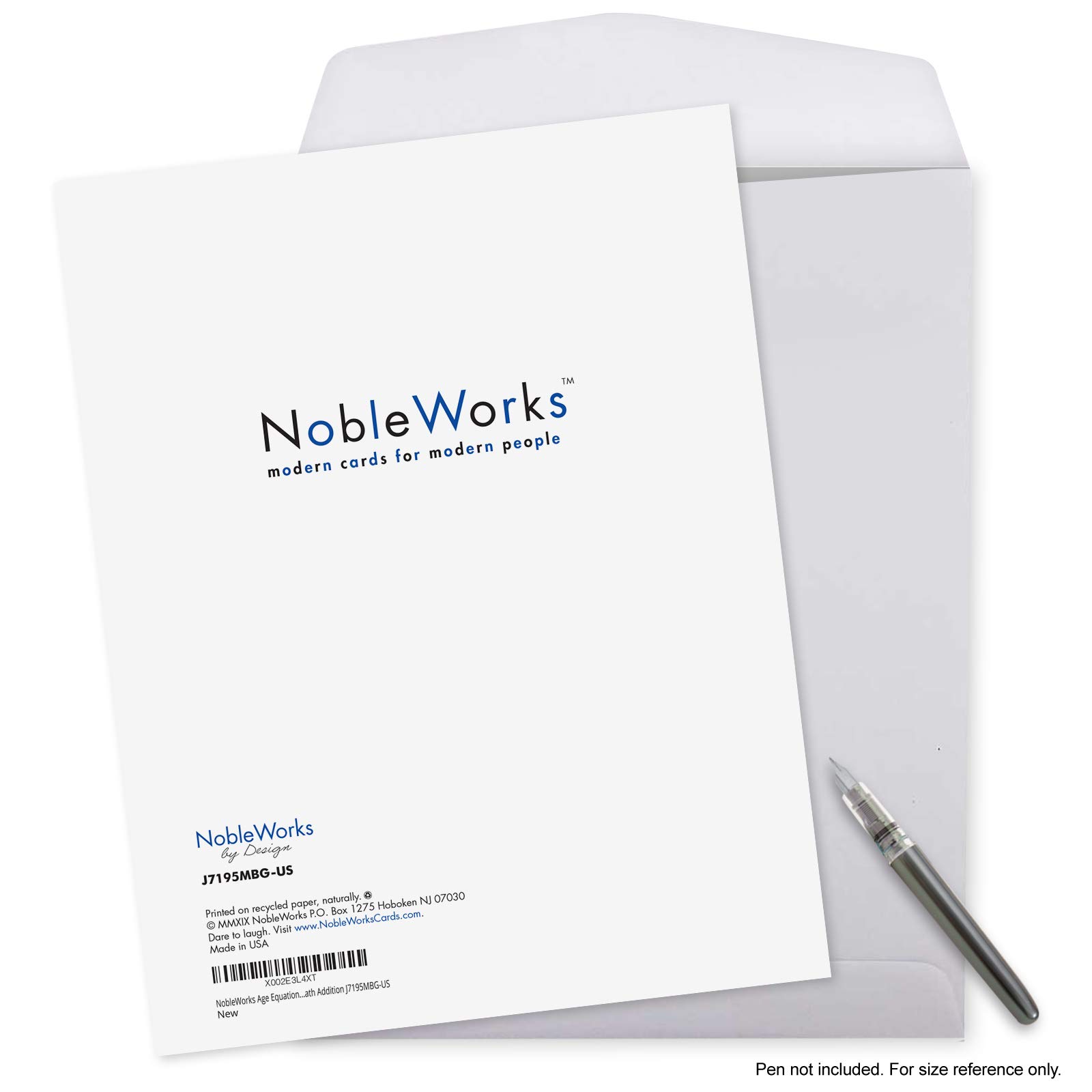 NobleWorks Funny 50th Birthday Card - 8.5 x 11 Inch Milestone Notecard with Age Equation Design - Perfect for Group Celebrations, Office Parties & Special Birthday Wishes (J7195MBG-US)