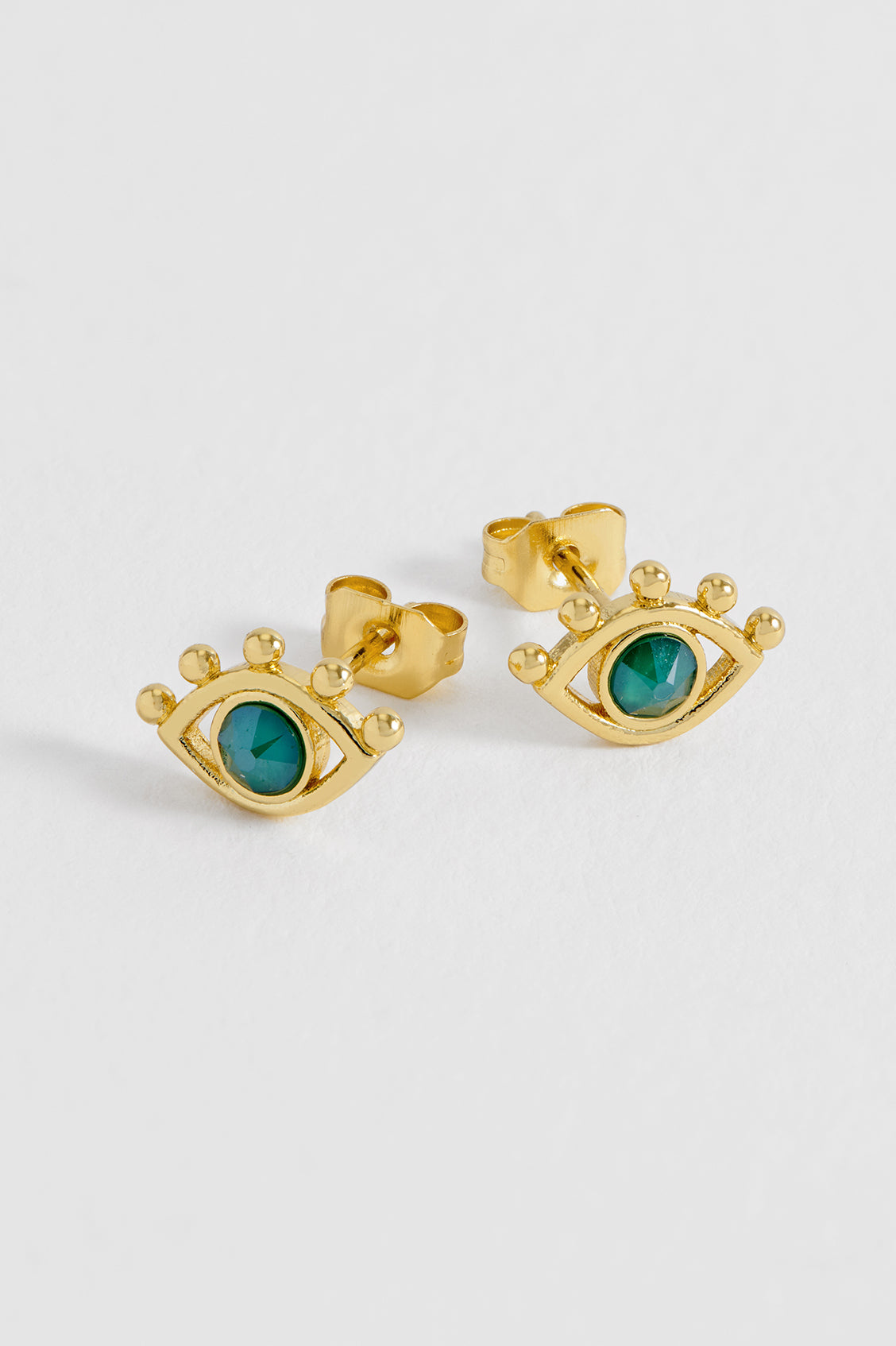 Evil Eye Stud Earrings for Women - Protection Jewelry with Blue Eye Charm - Stylish Gift for Birthday, Travel & Everyday Wear
