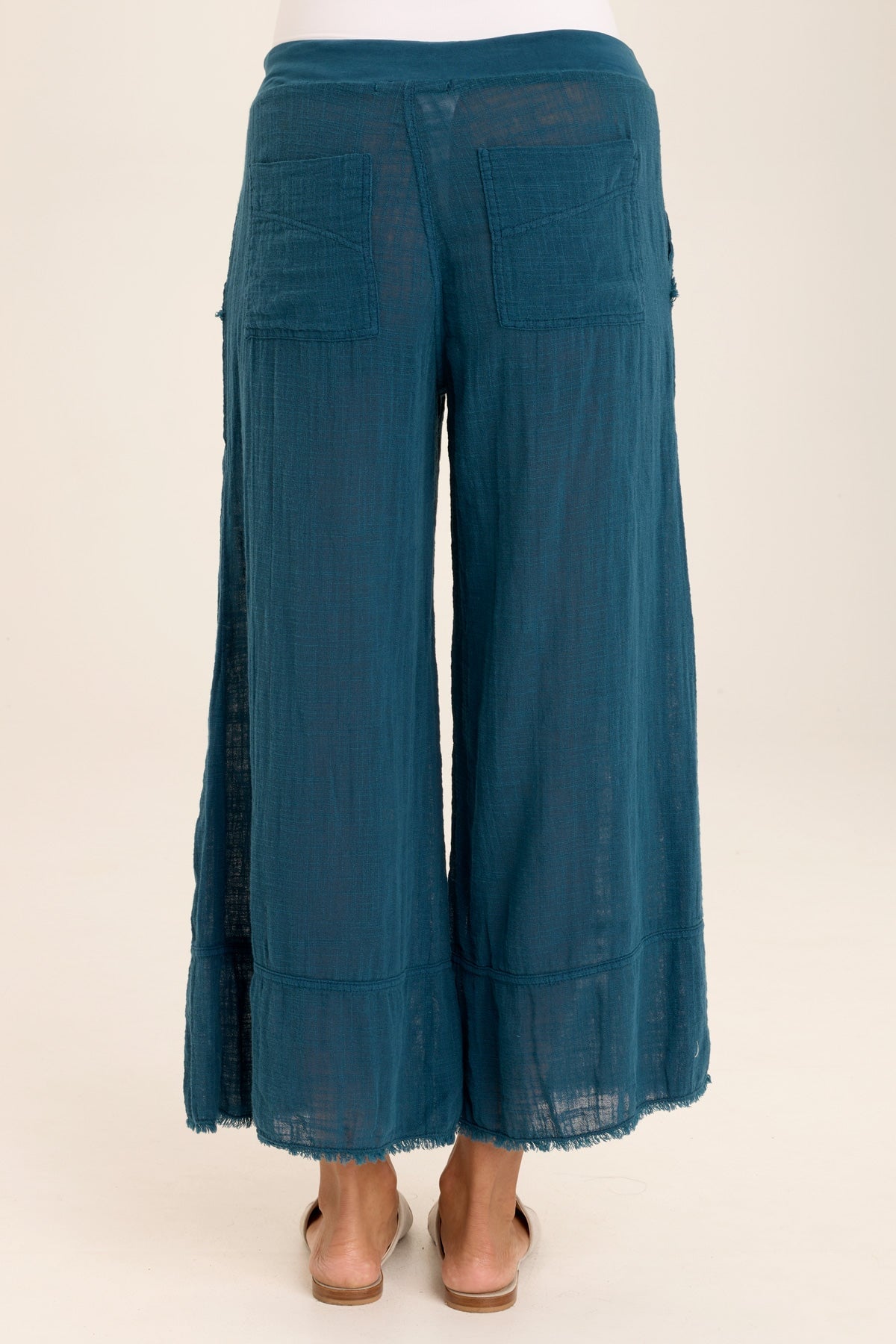 Breathable Ace Gauze Wide Leg Crop Pants - Comfortable Loose Fit for Yoga, Lounge & Summer Outfits