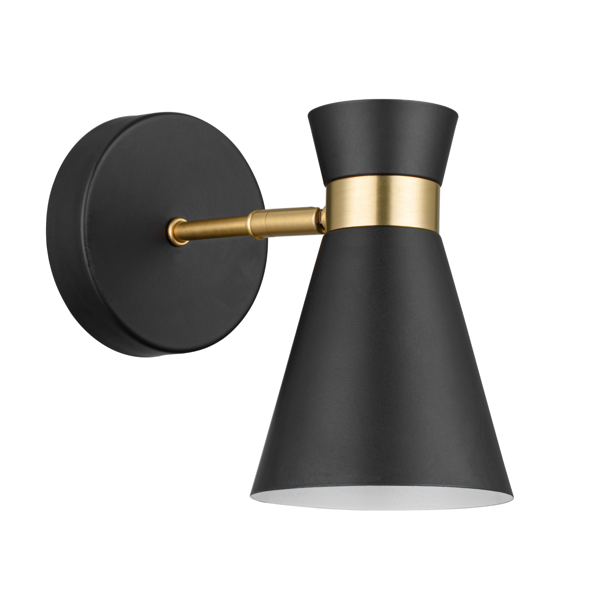 2 Pack Battery Operated LED Wall Sconce Lights - Matte Black with Brushed Gold Accents - Dimmable Cordless Wall Lighting for Bedroom, Hallway & Staircase