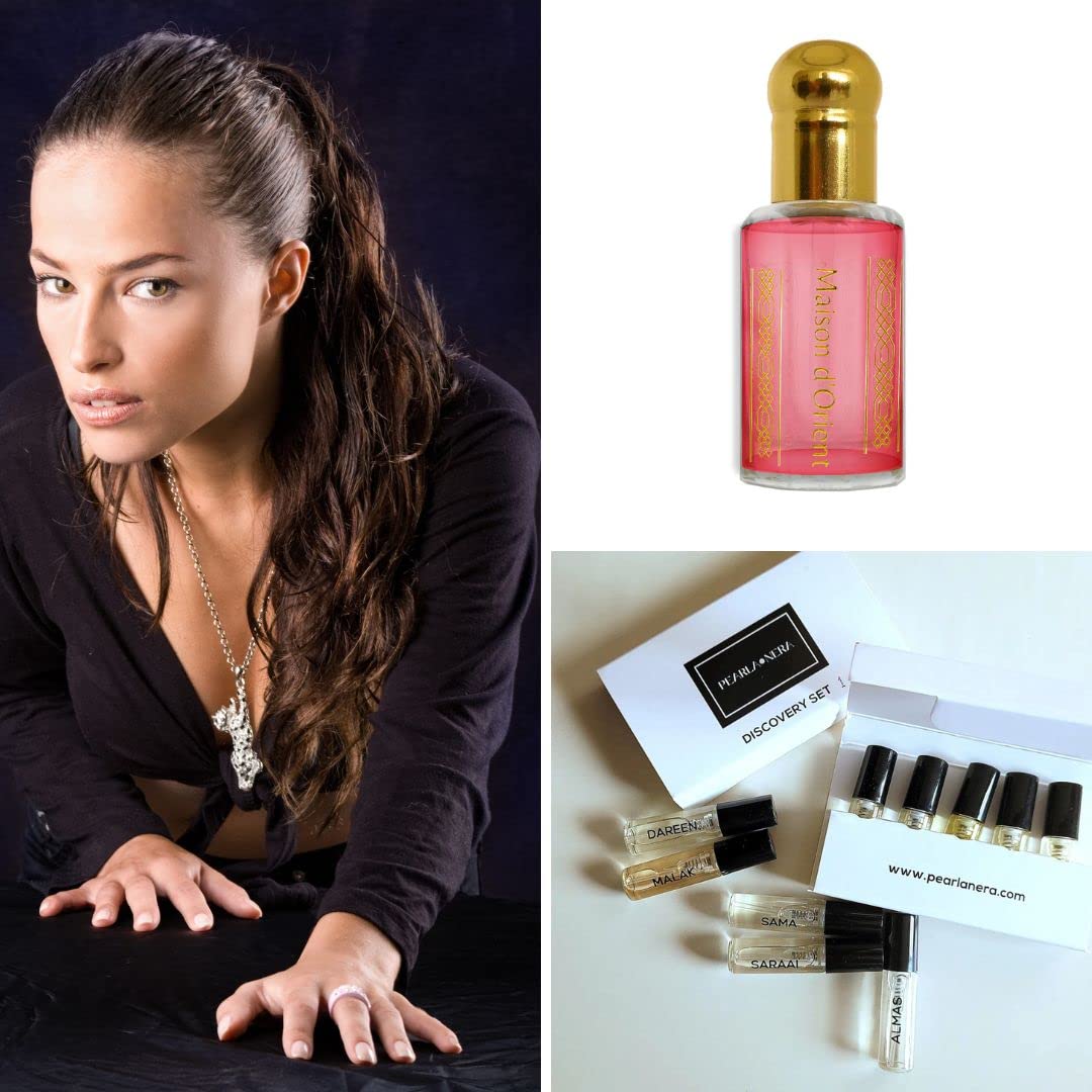 Maison d'Orient PEARLANERA Discovery Set - 20 Spray Vials & Pink Musk Oil Perfume | Luxury Fragrance Sampler for Women | Perfect for Travel, Gifts & Everyday Elegance