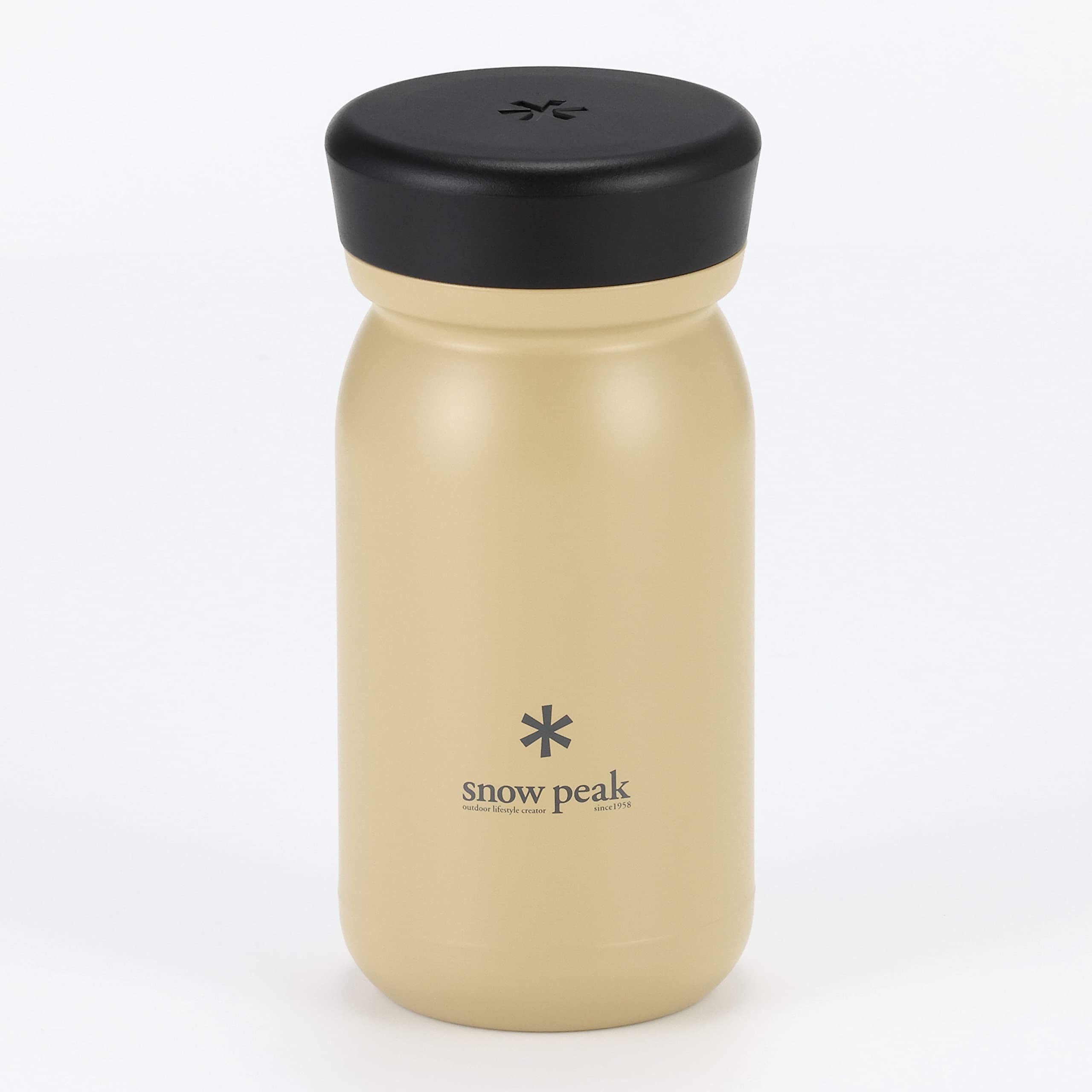 Snow Peak 350ml Sand-Colored Milk Bottle - Durable & Lightweight Camping & Outdoor Drinkware for Hiking, Picnics, and Daily Use