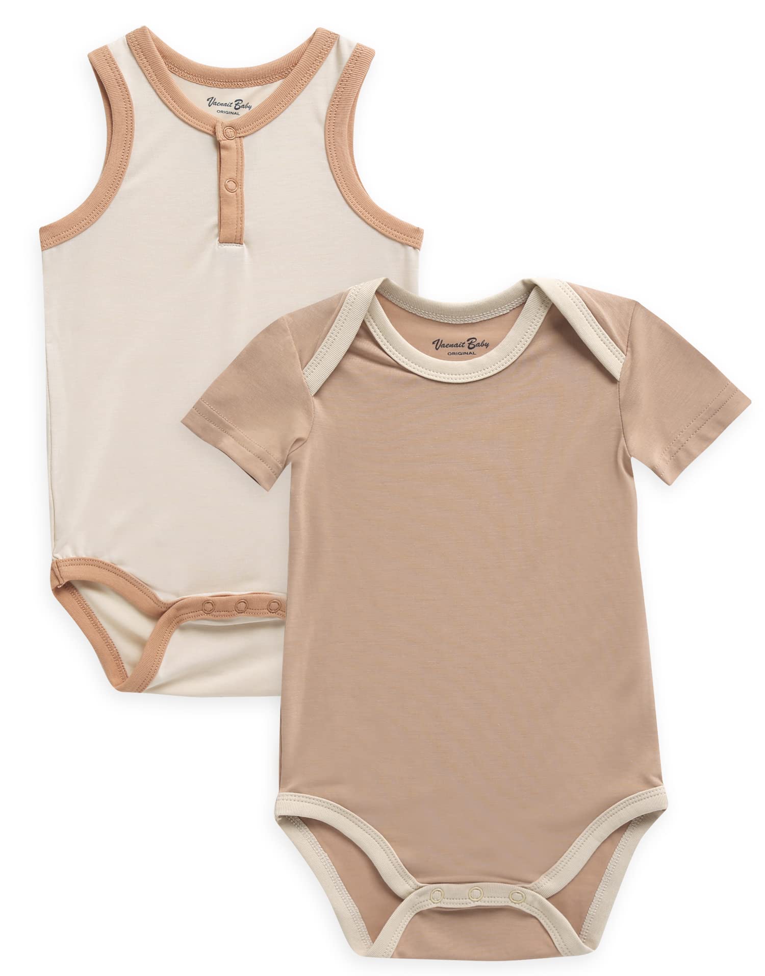 VAENAIT Baby Bamboo 2-Pack Sleeveless Jumpsuit Set for Newborns - Perfect for Summer Playtime