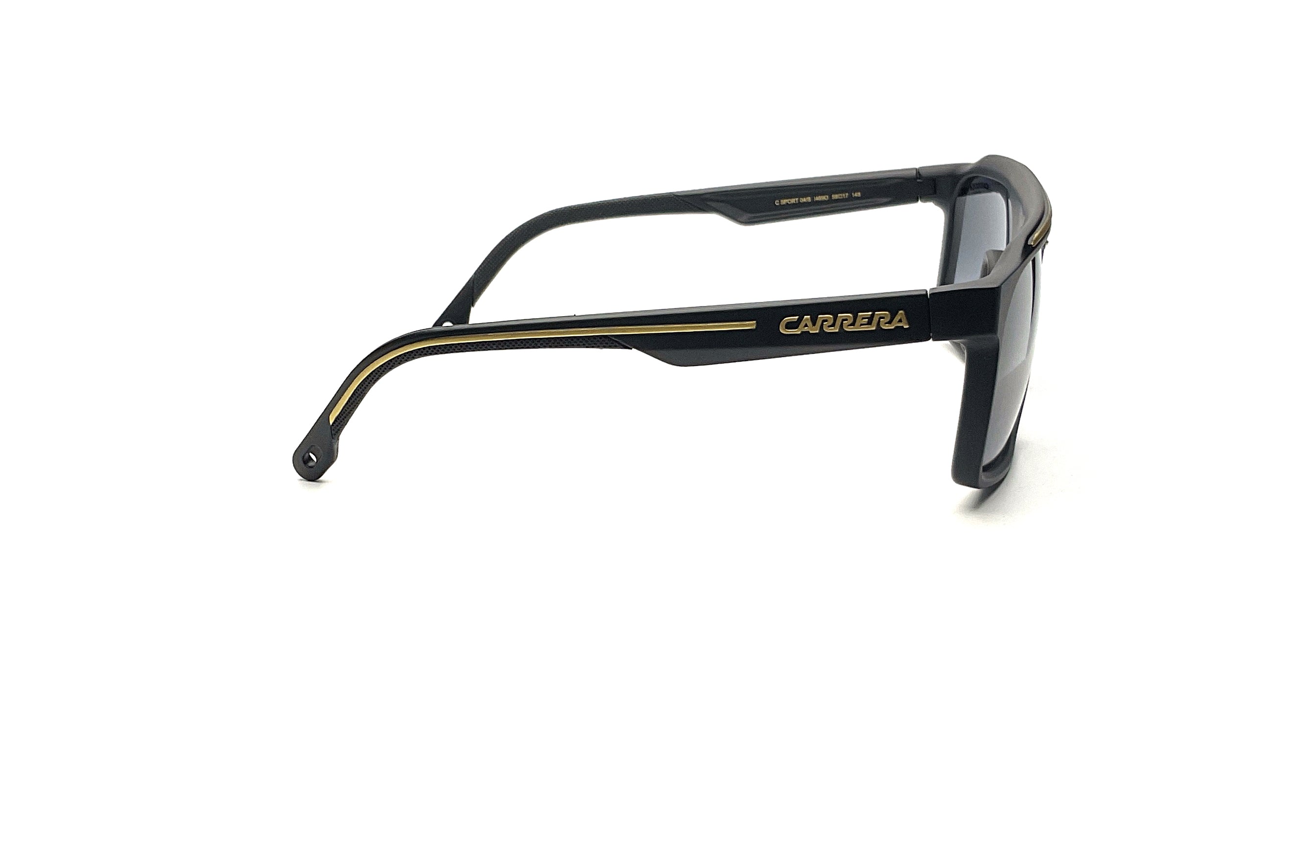 Carrera C Sport 04 Matte Black Gold Sunglasses - Polarized UV Protection for Men & Women - Perfect for Driving, Running, and Outdoor Activities