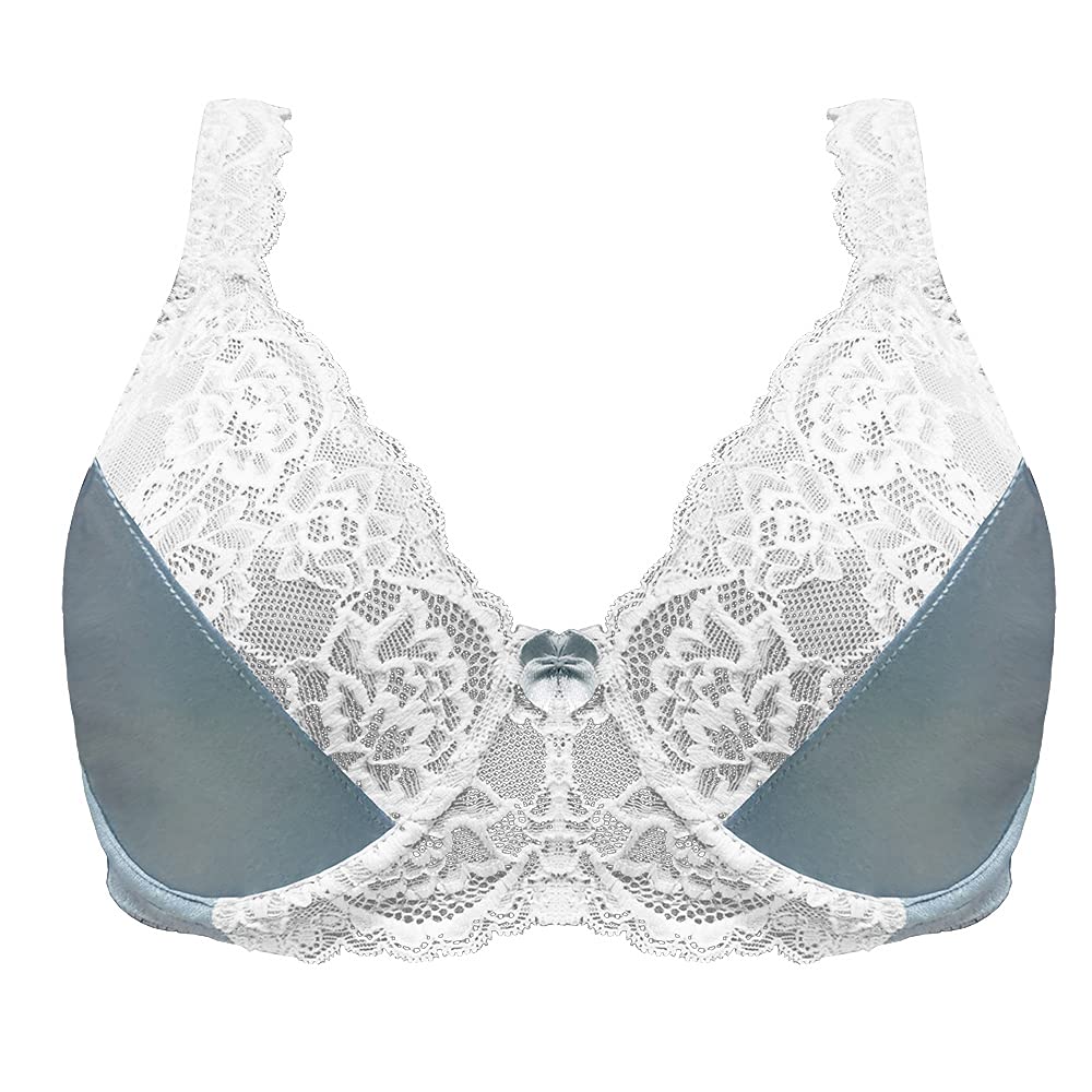 Floral Lace Underwire Bras for Women - Non-Padded Full Figure Push Up Bralette with Lift Support | Perfect for Everyday Wear, Date Nights & Special Occasions