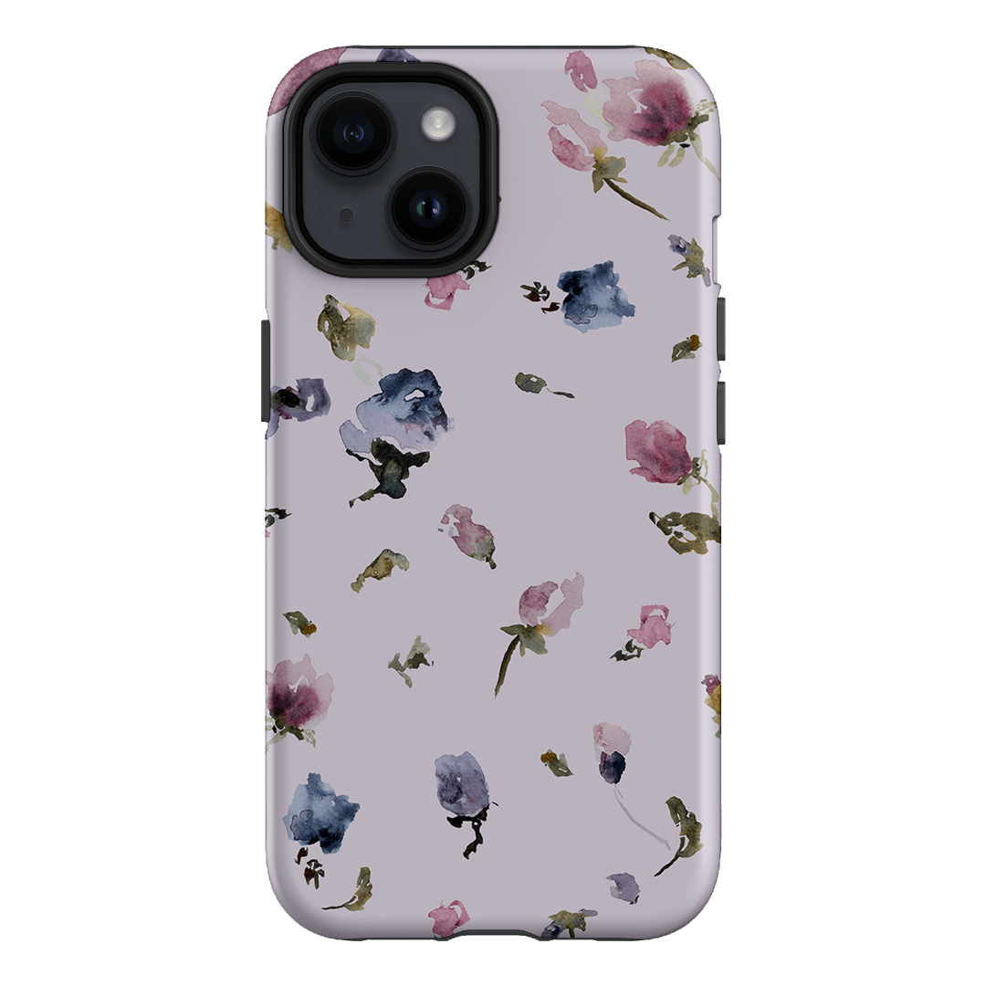 Violet Botanical Flower Phone Case for iPhone 15 Pro Max - Slim Protective Cover with Floral Design for Women Girls | Perfect for Everyday Use, Travel & Gift Giving