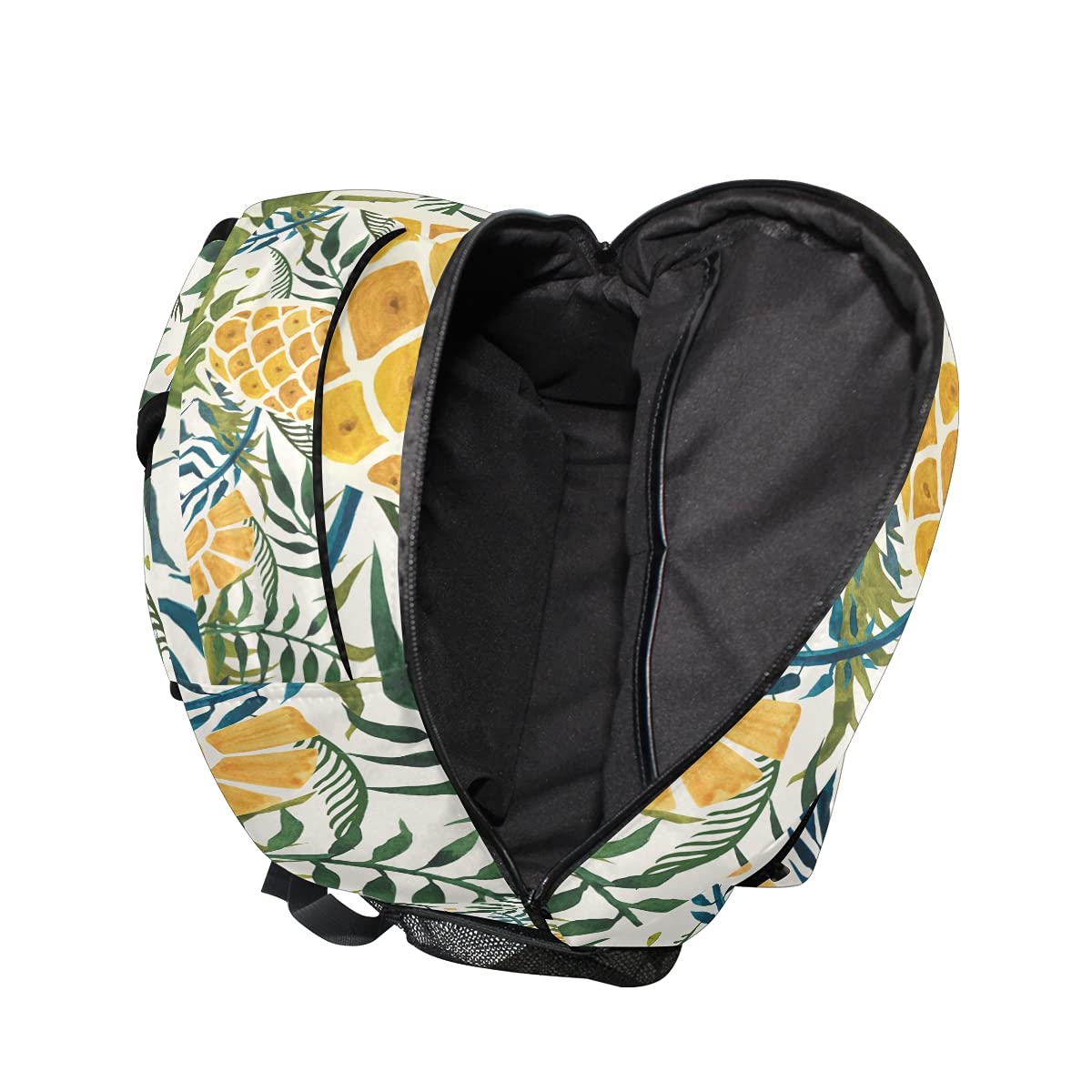 ALAZA Yellow Pineapple Green Leaves Backpack for Girls & Boys - Cute School Bookbag for Elementary Teens, Lightweight Laptop Daypack for Travel, College & Daily Use