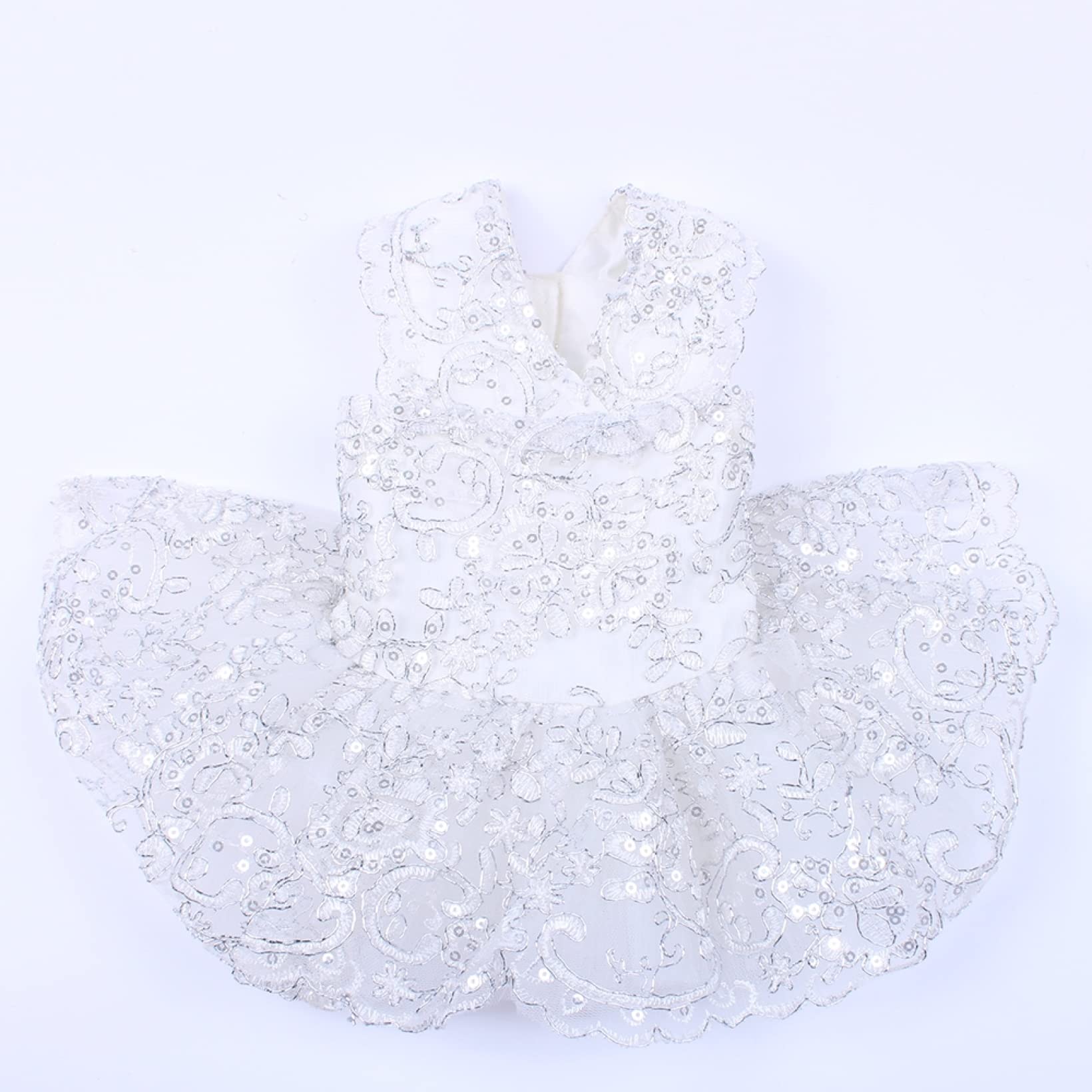Dog Wedding Dress - Spring Flower Lace Pet Puppy Skirt with Sequin Princess Design for Small Dogs | Perfect for Weddings, Parties & Special Occasions