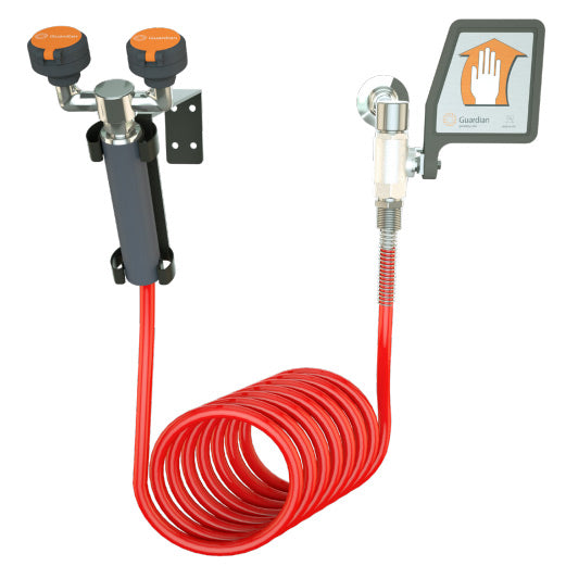 Guardian G5014 Wall Mounted Eyewash & Drench Hose Unit - Emergency Eye Wash Station for Laboratories, Factories & Industrial Safety