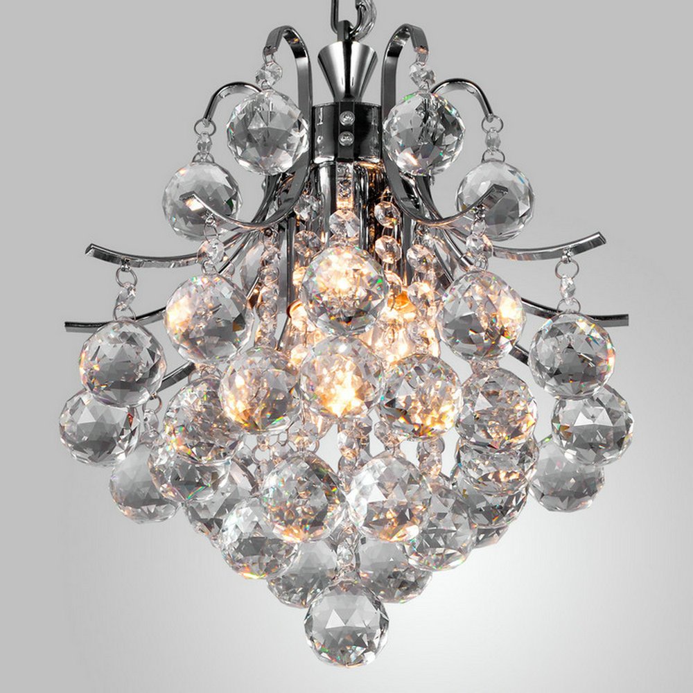 30cm Chrome Finish Mini 3-Light Modern Chandelier for Dining Room - Elegant Lighting for Home Decor, Kitchen Island & Bedroom Ambience