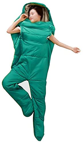 Portable Outdoor Camping Mummy Sleeping Bag for Adults & Kids - 3 Season Warm & Cold Weather Full Body Wearable Sleeping Bag with Arm/Leg Holes - Perfect for Hiking, Backpacking, Travel, Picnics & Emergency Preparedness - Blue
