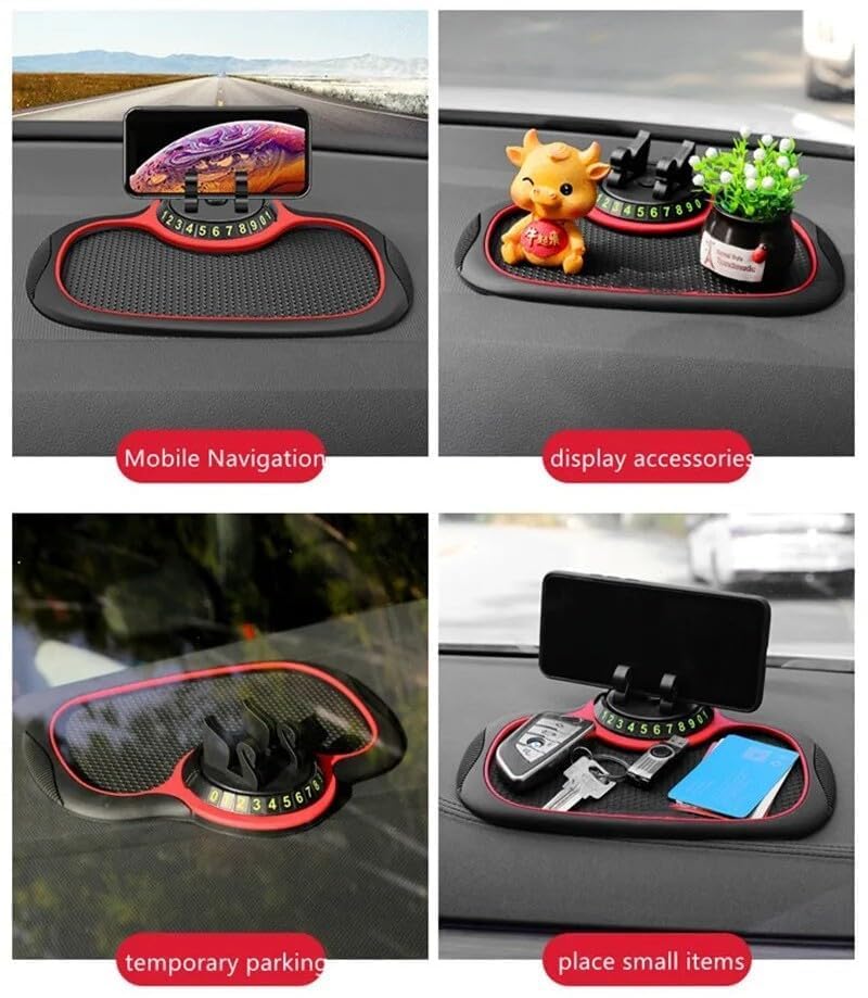 2024 Universal Multifunctional Car Dashboard Anti-Slip Mat with Phone Holder - Non-Slip Car Organizer for iPhone, Samsung & Smartphones - Perfect for Road Trips, Commuting & Hands-Free Driving