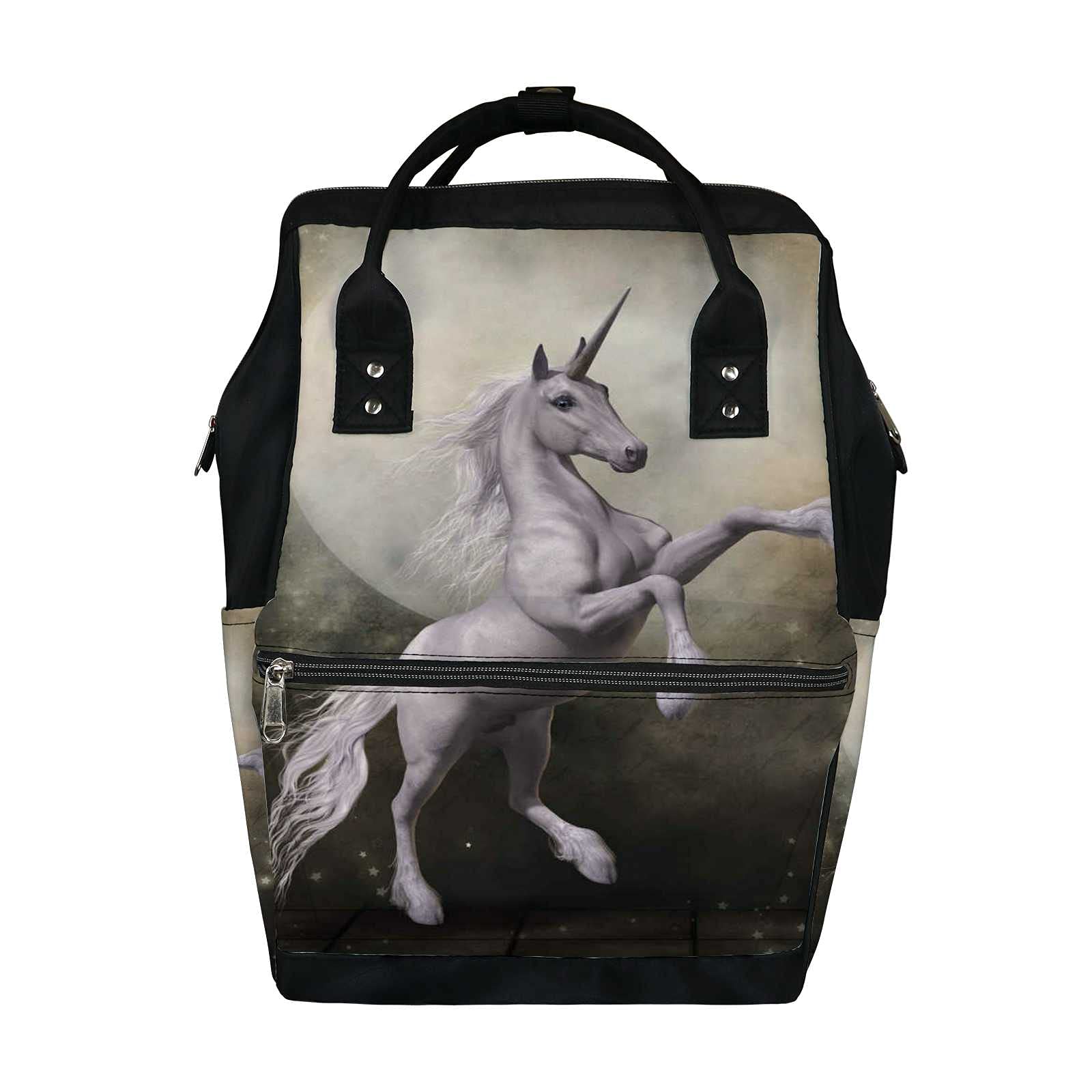 Waterproof Unicorn Diaper Backpack with Moon Design - Large Capacity Baby Nappy Changing Bag & Laptop Backpack for Travel, Durable & Stylish for Women & Men - Perfect for Parenting, Daycare & Family Outings