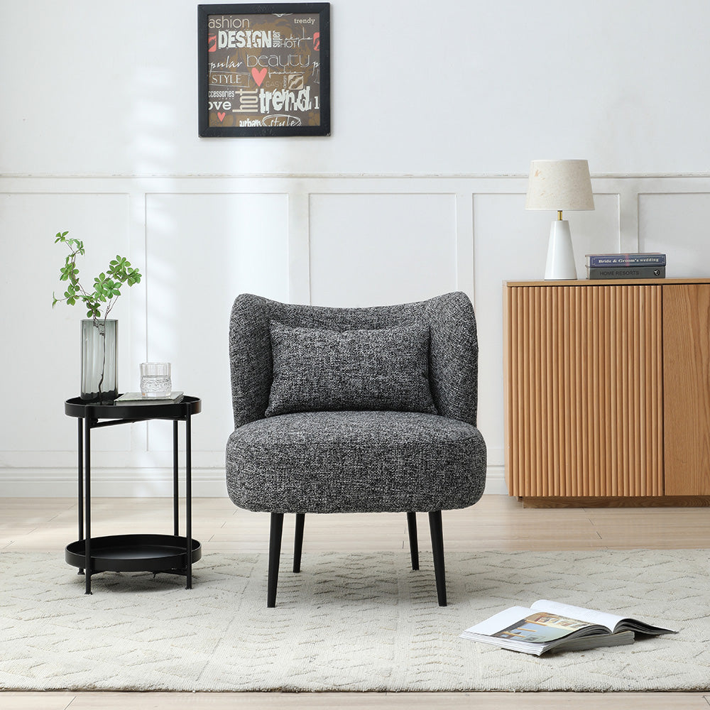 Modern SASHA Lounge Chair in Black - Stylish & Comfortable Accent Chair for Living Room, Bedroom, or Office