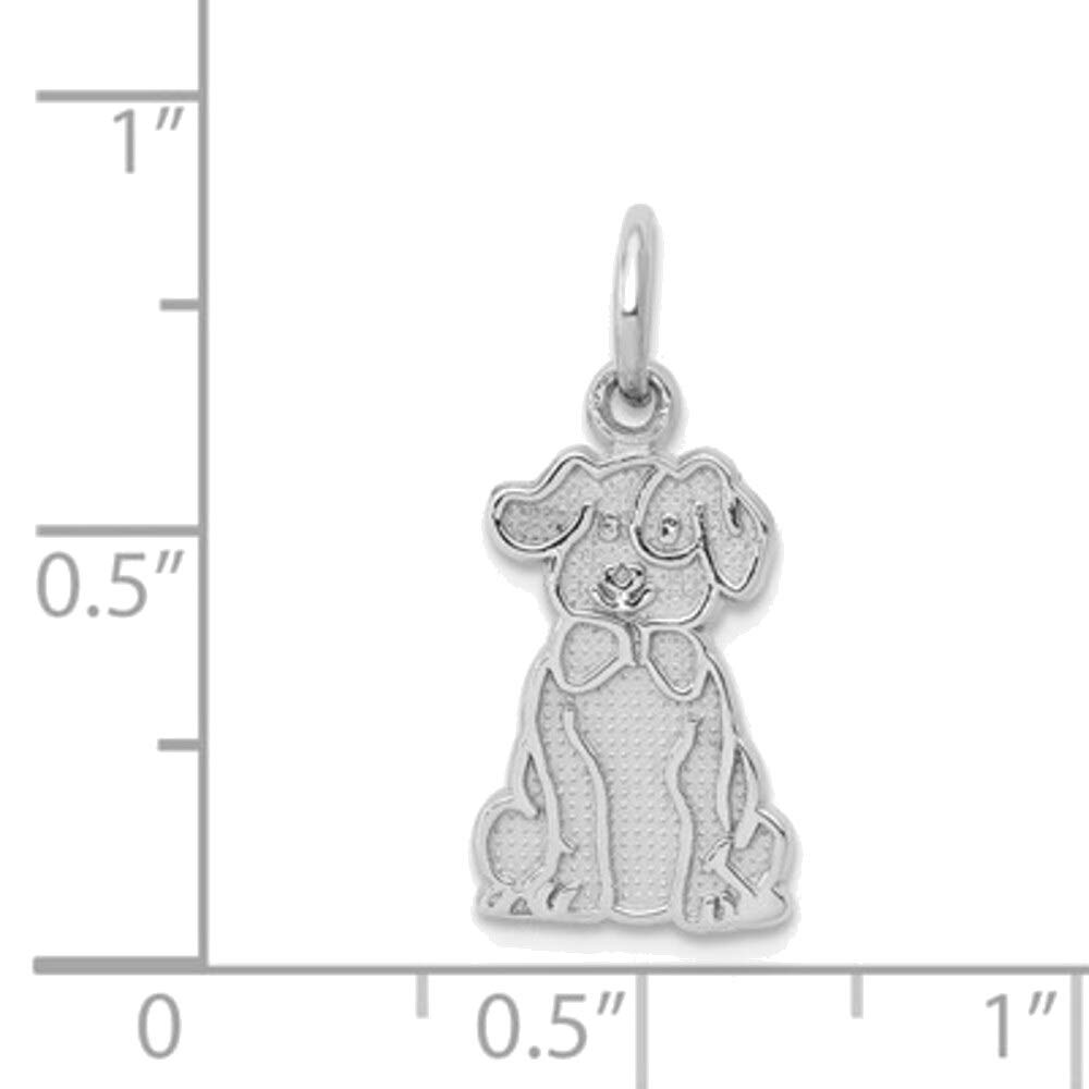 14kt White Gold Puppy Charm Pendant - Perfect Gift for Dog Lovers