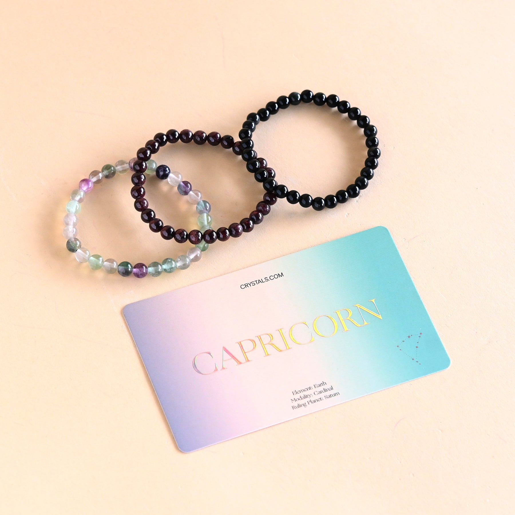 Capricorn Zodiac Bracelet Trio Set - Stylish & Meaningful Astrology Jewelry for Women | Perfect for Gifts, Daily Wear & Spiritual Healing