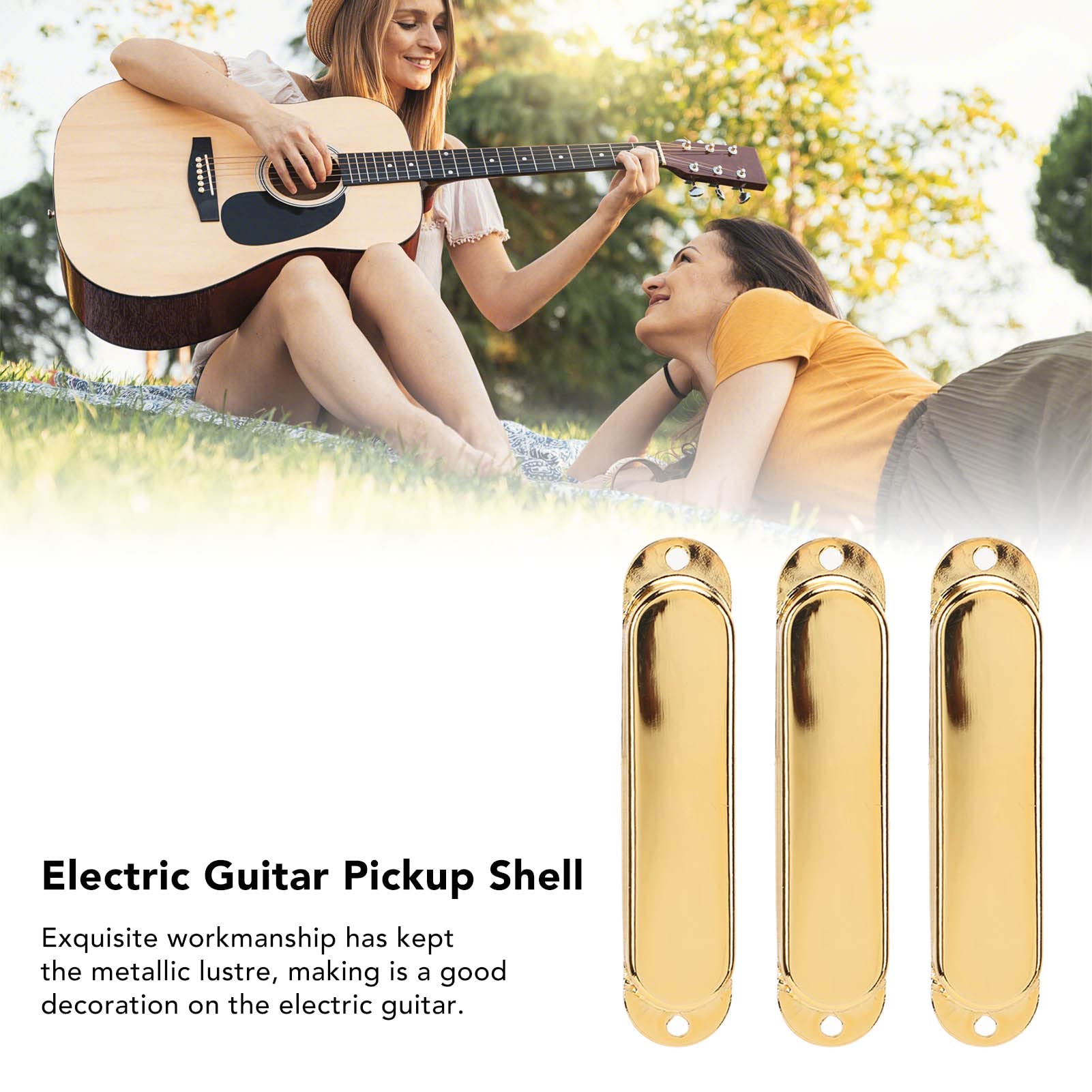 3Pcs Electric Guitar Single Coil Pickup Covers - Gold Copper Guitar Accessories Set for Fender Stratocaster & Telecaster - Perfect for DIY Guitar Upgrades & Professional Repairs