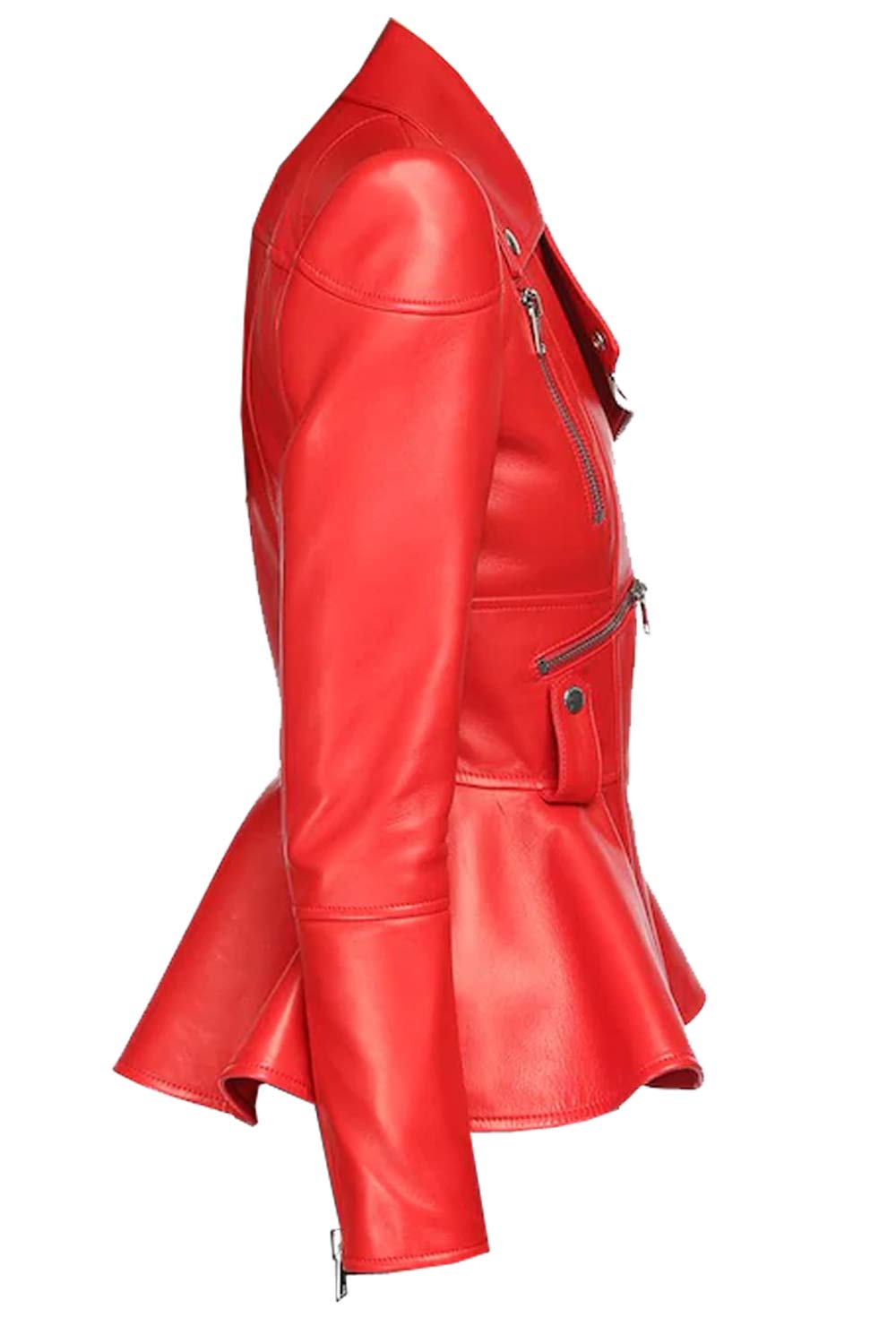 Medusa Black Peplum Genuine Leather Jacket for Women - Fashionable Designer Missy & Plus Size Jacket | Perfect for Night Out, Date Night & Casual Wear