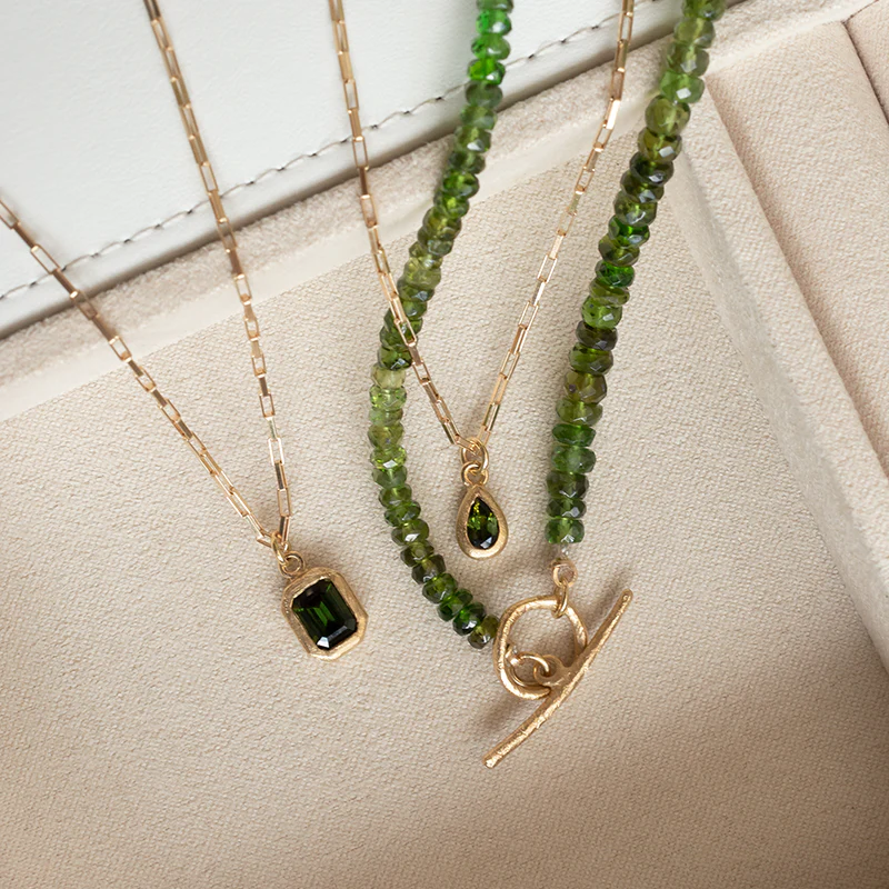 Boulder Pear Gemstone Pendant Necklace - Natural Stone Jewelry on Elongated Box Chain for Women, Perfect for Everyday Wear & Special Occasions