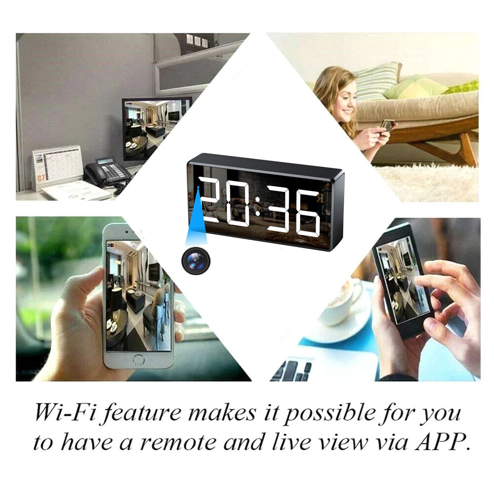 FKINGLRK 4K HD WiFi Security Camera - 166° Wide Angle Mini Spy Cam with Night Vision & Motion Detection | Perfect for Home Surveillance, Baby Monitoring & Office Security