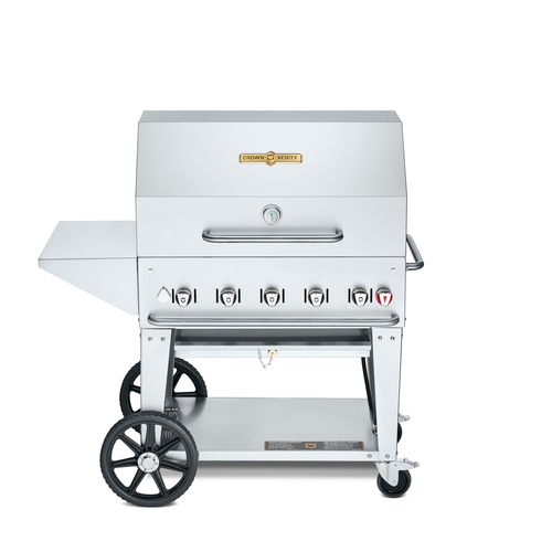 Crown Verity CV MCB 36PKG NG 36-Inch Mobile BBQ Grill & Charbroiler Package - Natural Gas - Perfect for Outdoor Cooking, Tailgating, and Commercial Catering