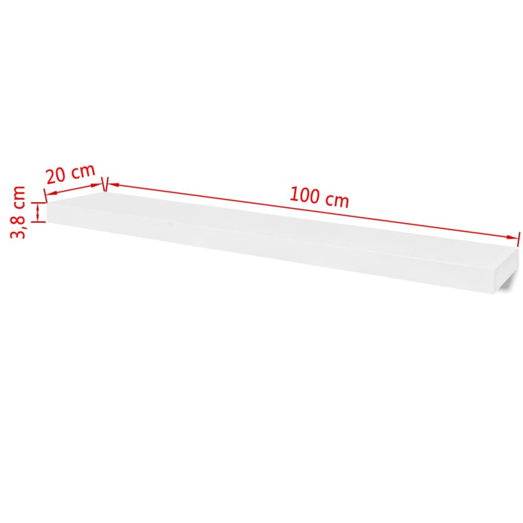 CHARMMA 2-Piece Floating Wall Shelf Set - Modern MDF Wall Mounted Storage Shelves for Books, DVDs, Decor - Perfect for Living Room, Bedroom & Kitchen - 39.4
