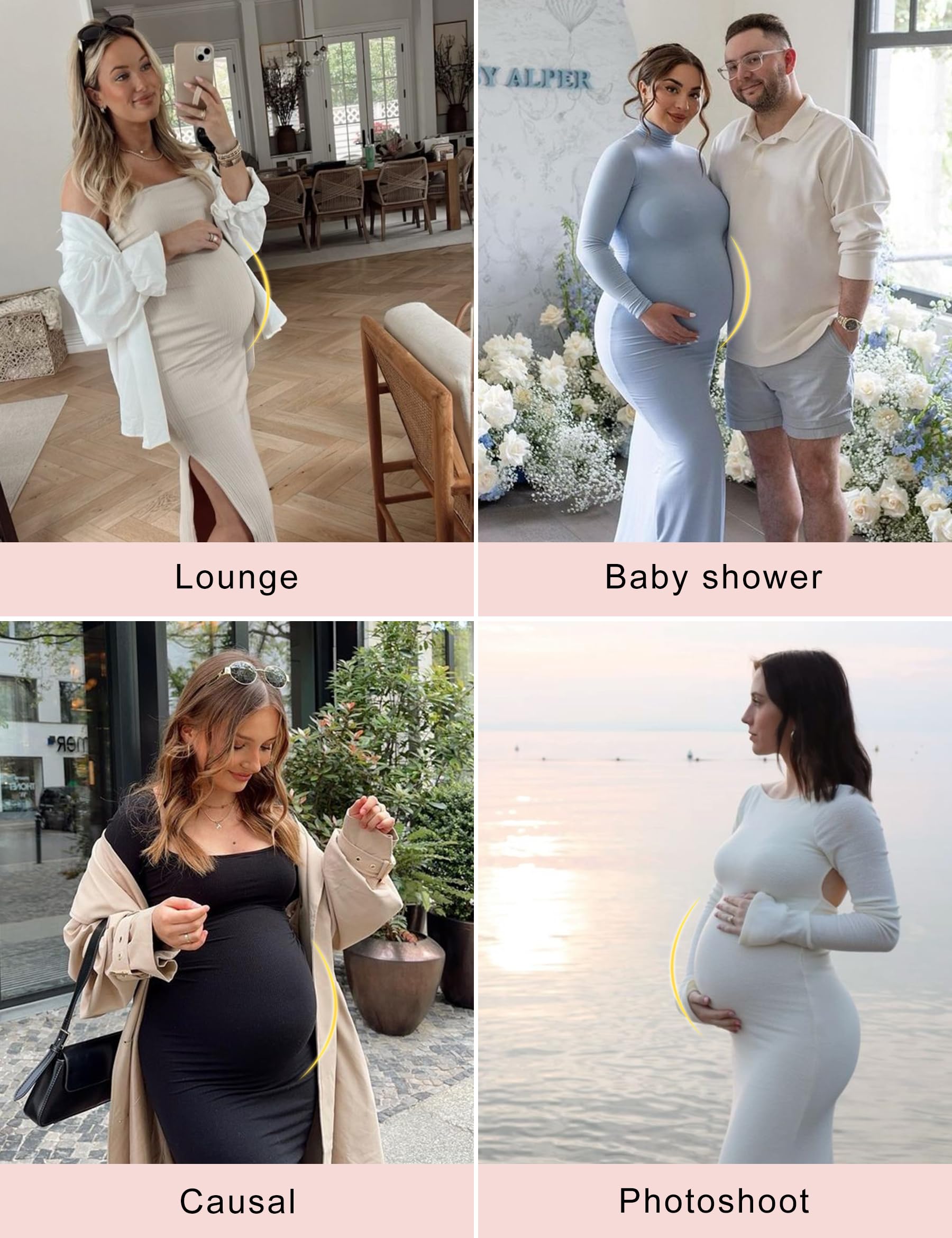 Narcissus Bump Proud Seamless Maternity Shapewear - Mid-Thigh Pregnancy Underwear for Comfort & Support | Perfect for Baby Showers, Maternity Photos & Everyday Wear