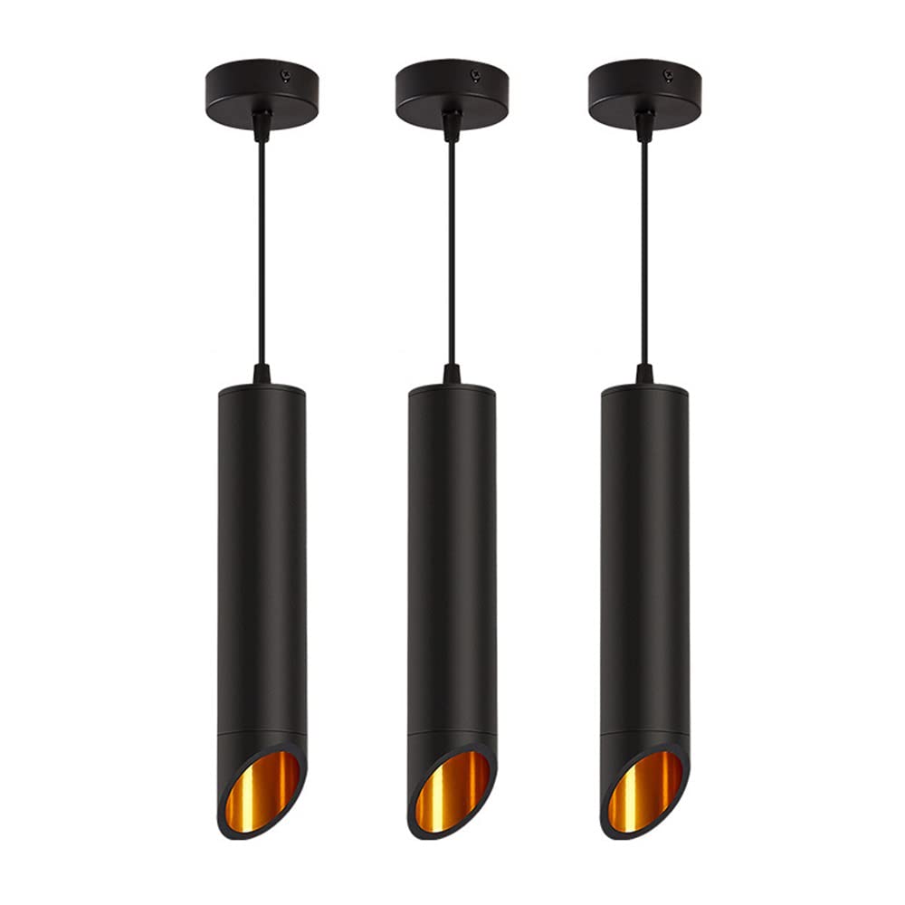 3-Piece Creative LED Hanging Light - Aluminum Ceiling Chandelier with 7W Oblique Design, Long Tube Pendant Lamp for Modern Kitchen Island, Bedroom & Loft Lighting | Dimmable Cylindrical Droplight for Dining Room, Living Room & Office Spaces