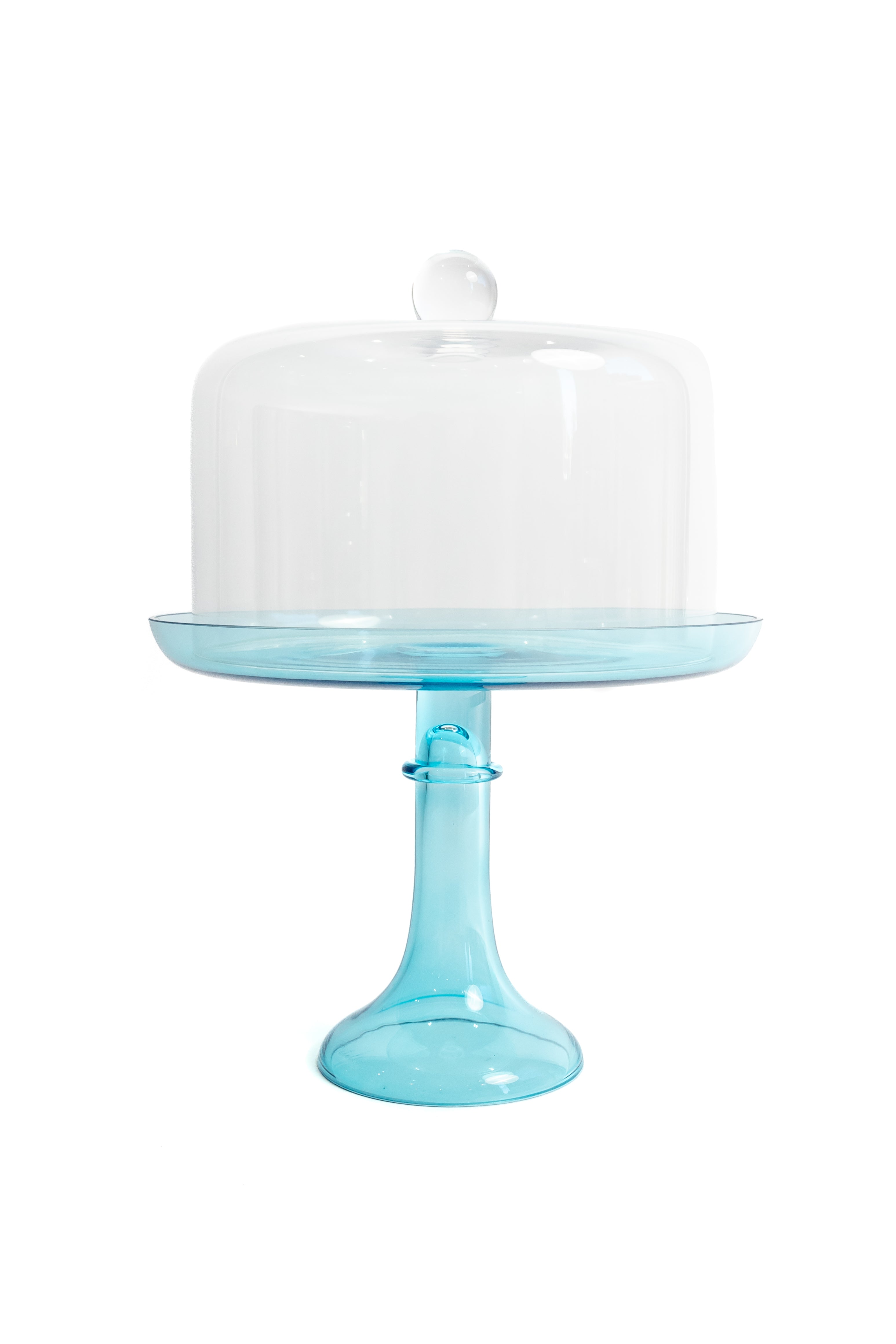 Estelle 12-Inch Glass Cake Stand - Ocean Blue Color, Elegant Dessert Display for Weddings, Birthdays & Parties, Sturdy & Stylish Serving Platter for Cakes, Cupcakes & Pastries
