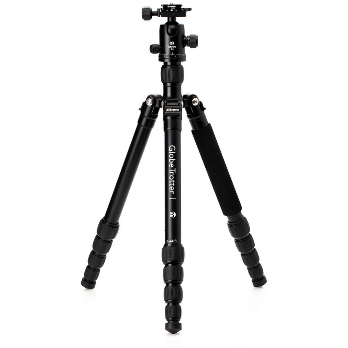Benro MeFoto GlobeTrotter Aluminum Travel Tripod Kit (Black) - Lightweight Compact Tripod for DSLR Cameras - Perfect for Travel, Hiking & Outdoor Photography