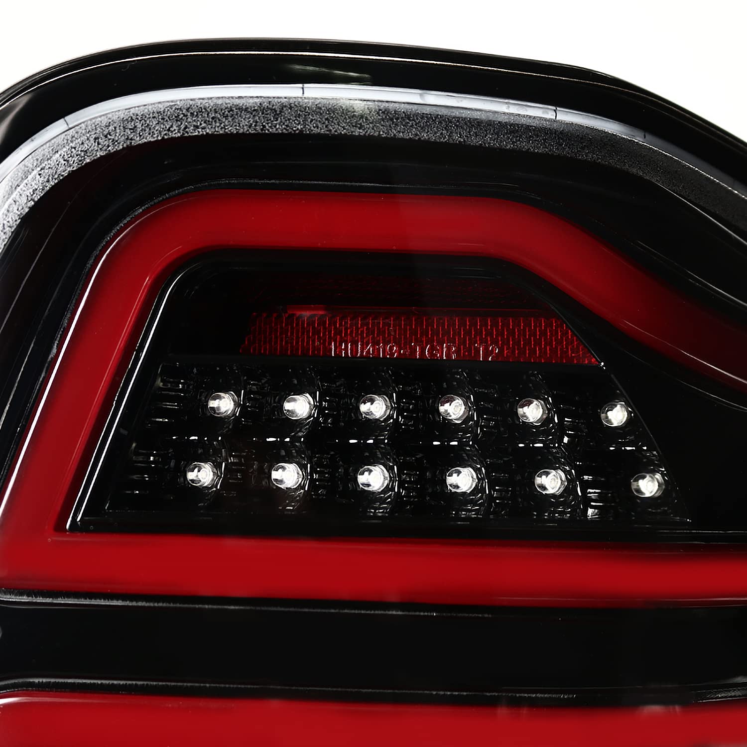 Spec-D Tuning Jet Black Housing Red LED Bar Tail Lights for 2006-2011 Mercedes-Benz W164 ML-Class - Left & Right Pair Assembly | Enhanced Night Visibility & Style Upgrade for SUV