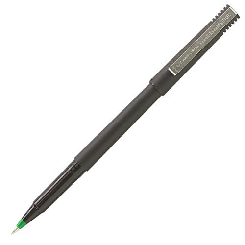 Uni-ball Roller Stick Micro Point Rollerball Pens - 12 Pack Green Ink Pens for Office, School & Journaling - Smooth Writing Fine Point Pens for Note Taking, Drawing & Everyday Use