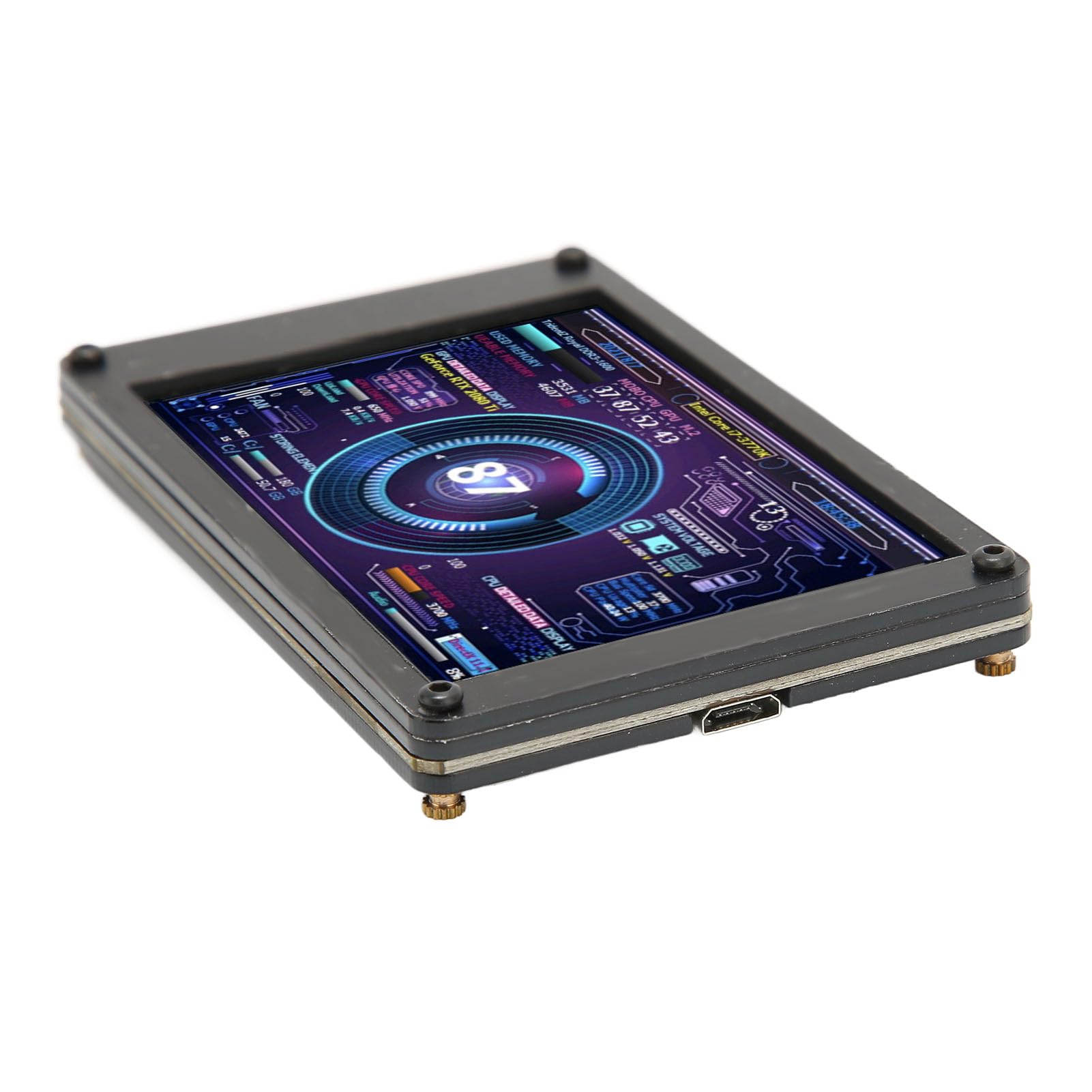 3.5 Inch IPS USB Mini Screen - PC CPU RAM Temperature Monitor with Real-Time Data Display | Computer Hardware Diagnostic Tool for Gaming PC, Workstation & Server Monitoring