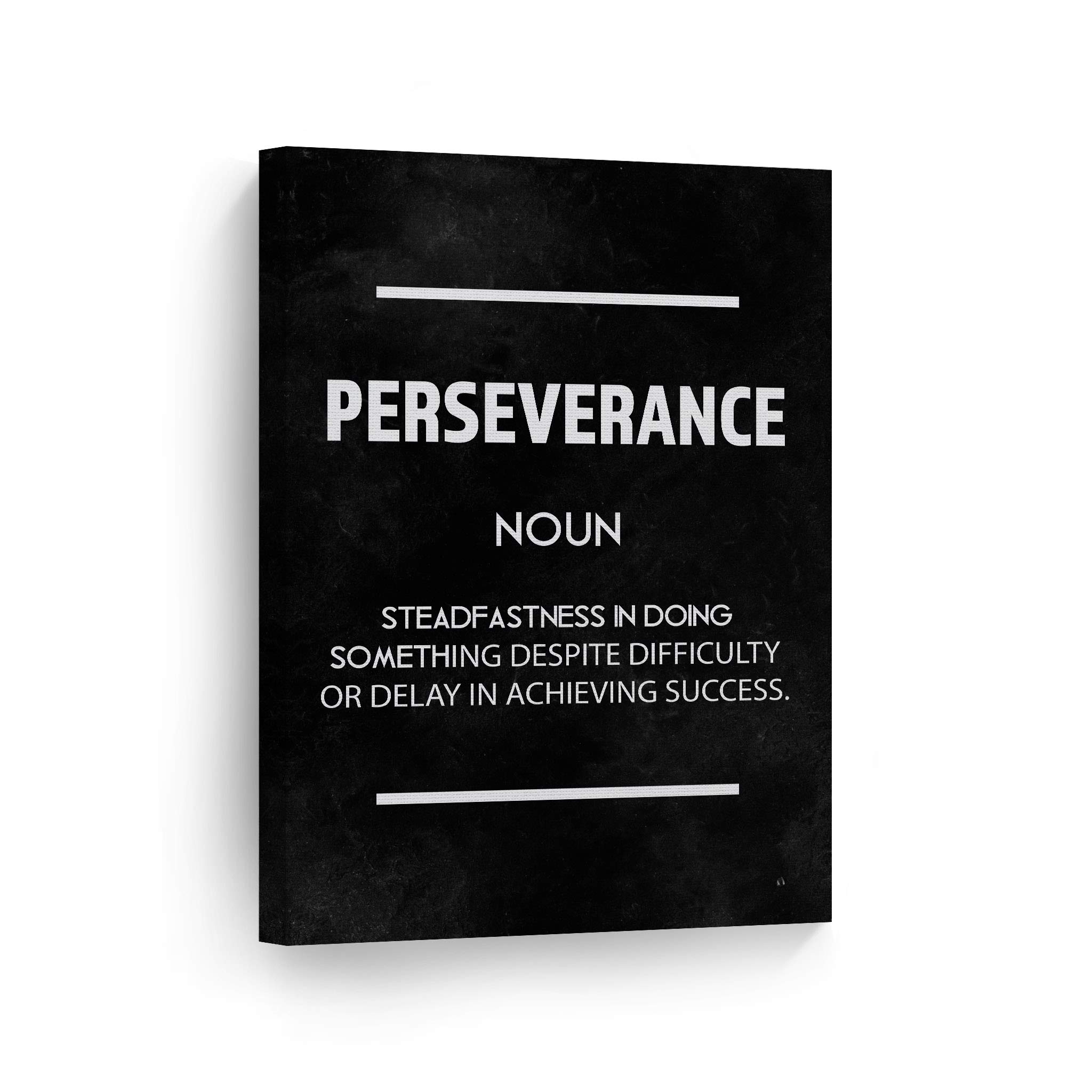 Perseverance Definition Dictionary Black Motivational Canvas Wall Art - Inspirational Office Decor for Entrepreneurs - Modern Home & Office Wall Art - 40x30 Inch Ready to Hang Canvas Print - Perfect for Living Room, Bedroom or Office Motivation