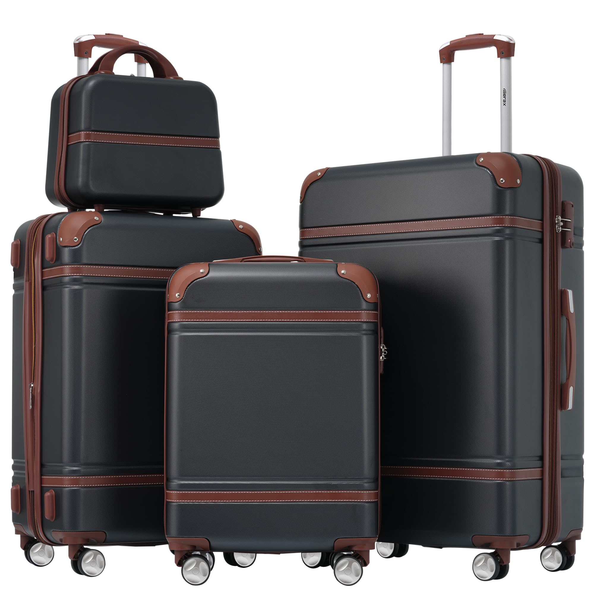 Merax 3-Piece Expandable Spinner Luggage Set with Cosmetic Case - 20