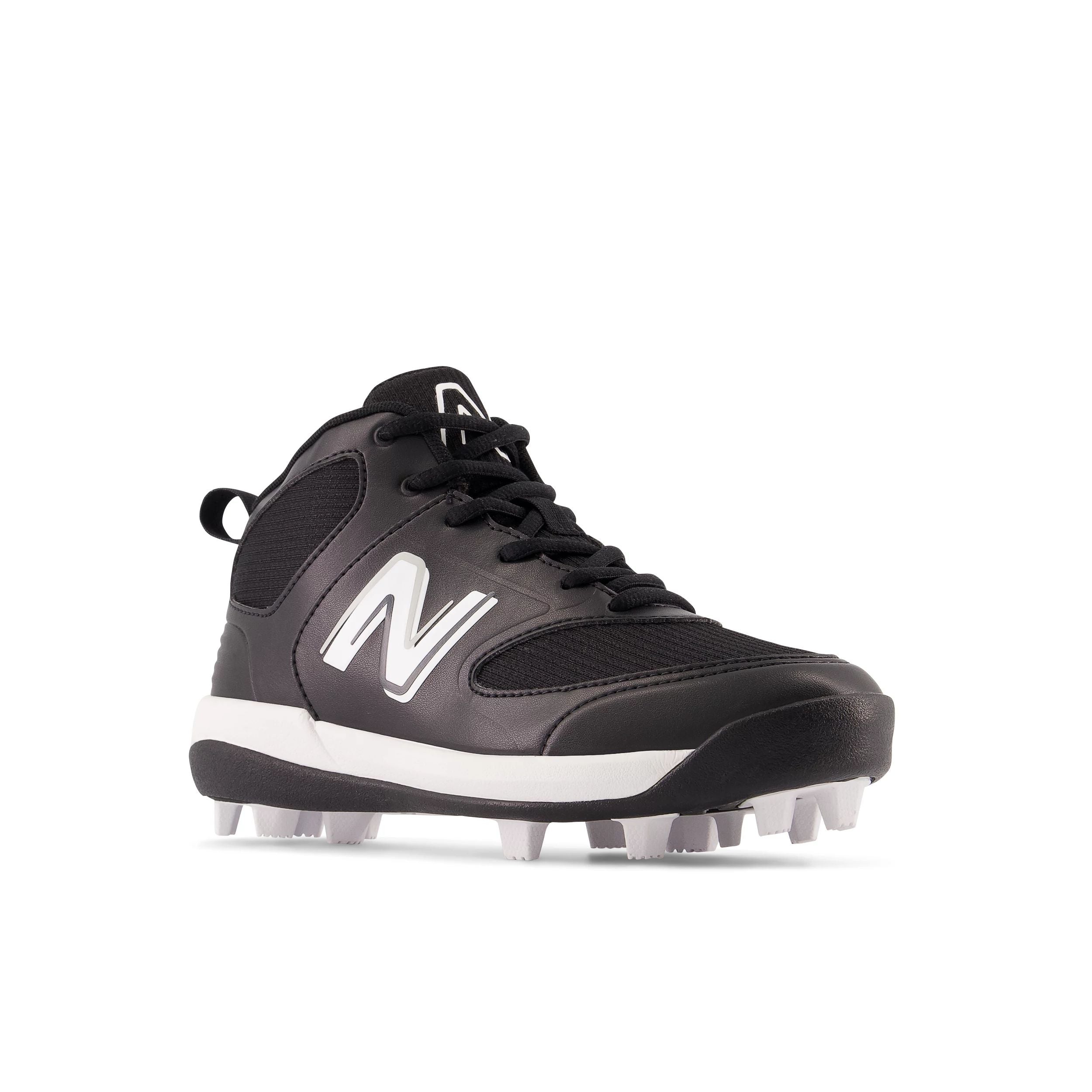 New Balance 3000v6 Black/White Youth Soccer Cleats - Lightweight Molded Cleats for Boys & Girls - Perfect for Turf & Grass Fields