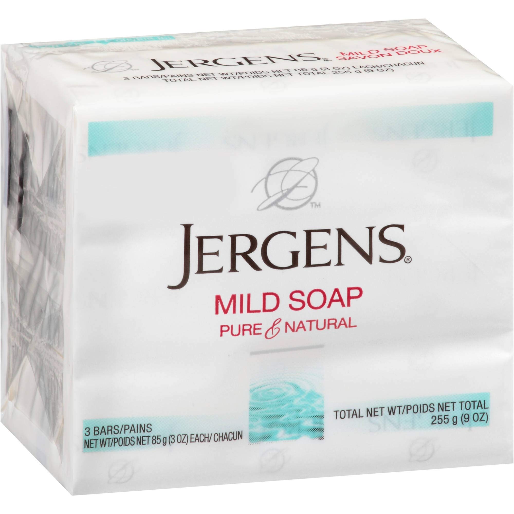 Jergens Mild Soap for Sensitive Skin - Fresh Scent, 9 Ounce (Pack of 3) - Gentle Cleansing for Face & Body - Perfect for Daily Use at Home or Travel