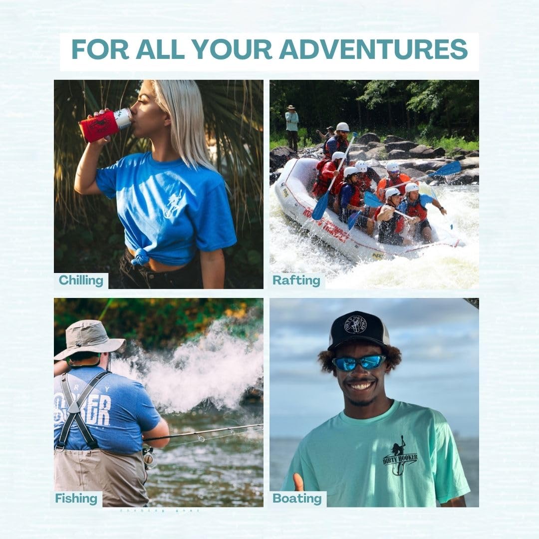 Dirty Hooker Fishing Shirts for Men & Women - Breathable Cotton Short Sleeve T-Shirts - Sun Protection Outdoor Apparel for Fishing, Hiking & Casual Wear