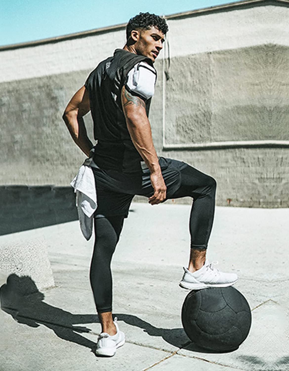 Aolesy Men's 2 in 1 Running Pants - Gym Workout Compression Pants for Men, Athletic Training Pants with Moisture Wicking - Perfect for Jogging, Fitness & Outdoor Sports