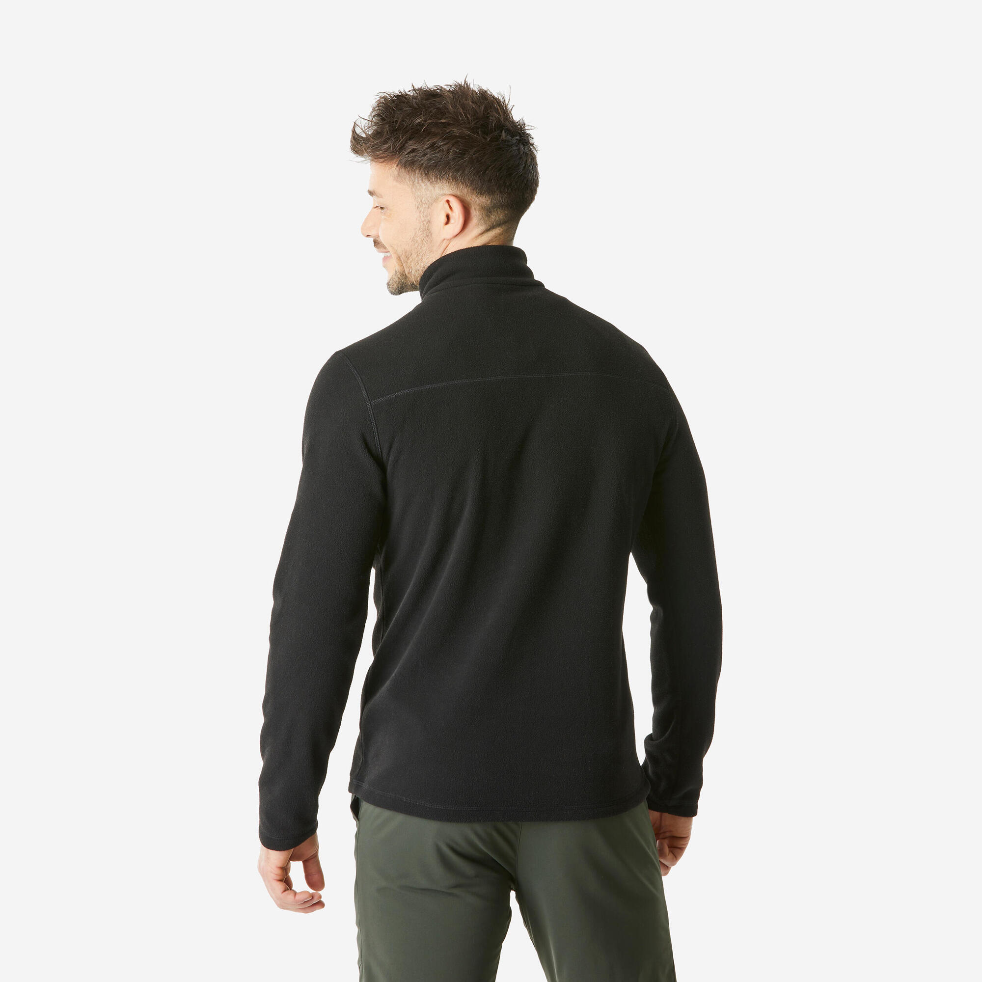 Quechua Men's MH100 Lightweight Hiking Fleece Jacket - Warm & Breathable for Outdoor Adventures, Camping & Trail Running