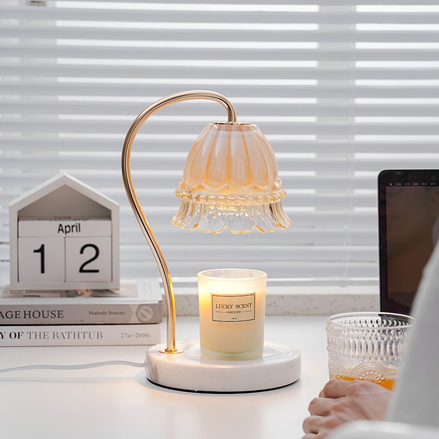 Lily Marble Warmer Table Lamp - Elegant Aromatherapy Diffuser for Home, Office & Spa - Perfect for Relaxation, Meditation & Mood Lighting