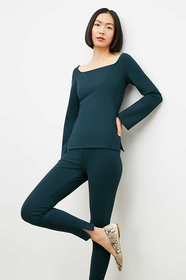 Stella Leggings - Washable Ponte Pants for Women | Comfortable & Stretchy Deep Sea Blue | Perfect for Yoga, Workout & Casual Wear