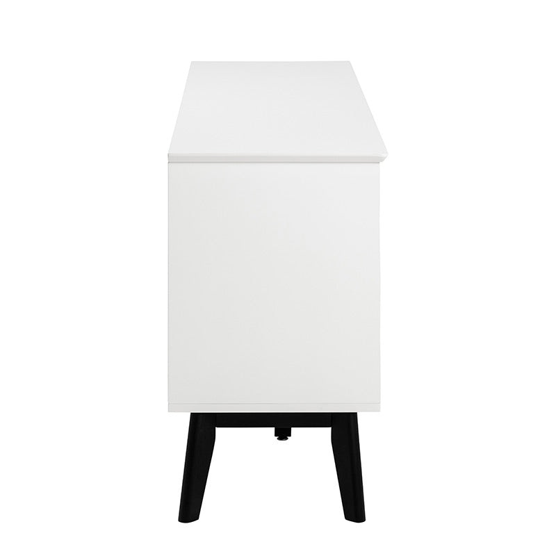 Modern SABINE Sideboard Buffet Cabinet 180cm - White & Black Finish for Dining Room Storage & Living Room Organization